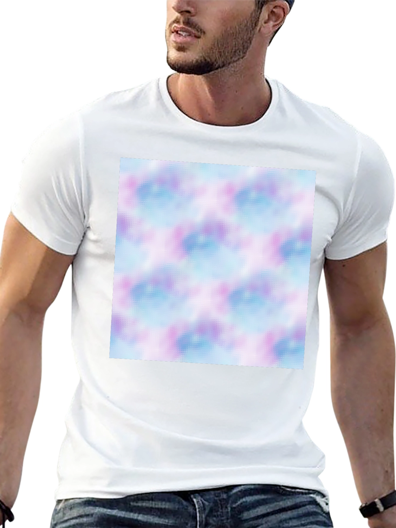 Mens Black T-Shirt with Abstract Pattern