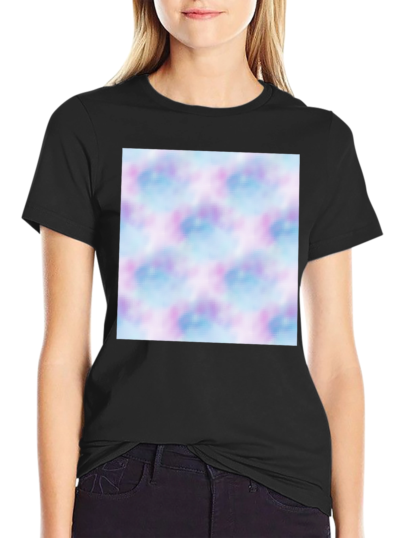 Mens Black T-Shirt with Abstract Pattern
