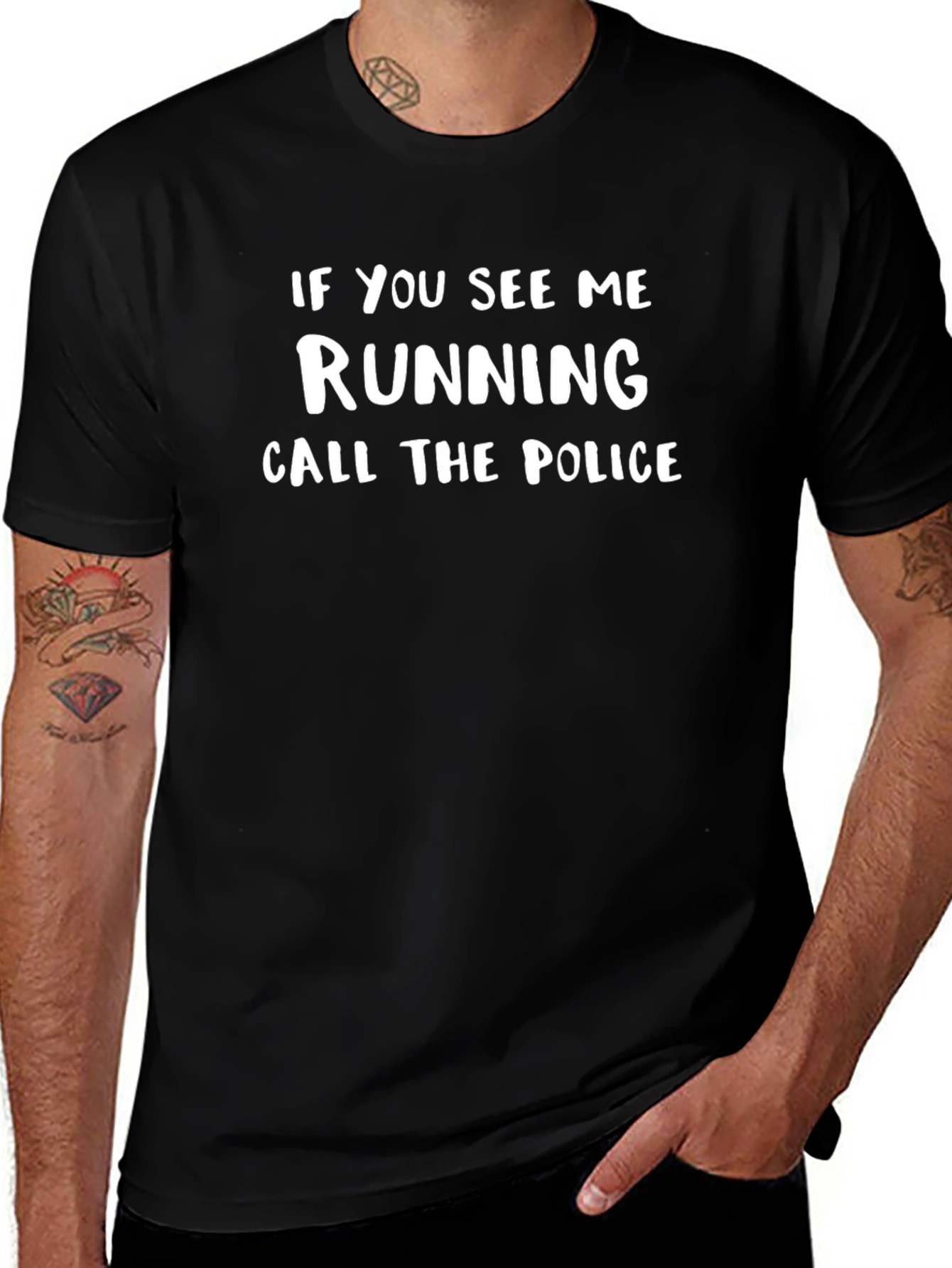 Humorous Running T-Shirt - Call the Police