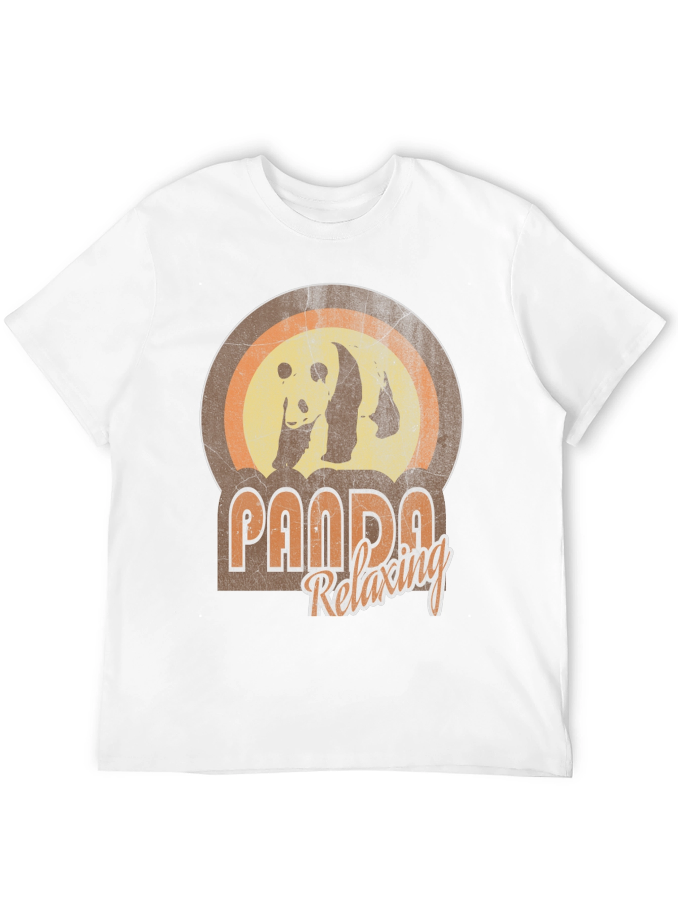 Retro Panda Relaxing Graphic T-Shirt