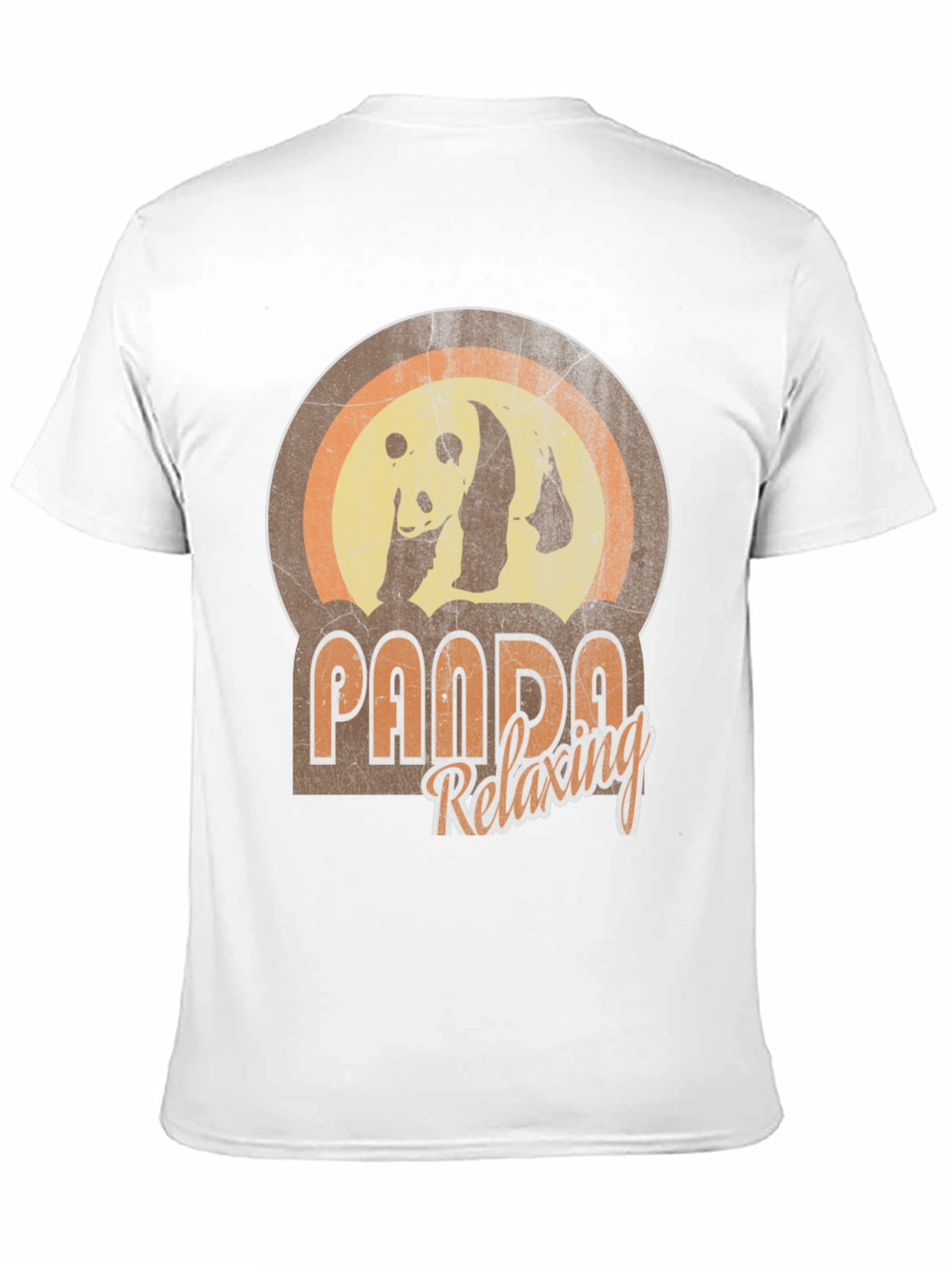 Retro Panda Relaxing Graphic T-Shirt