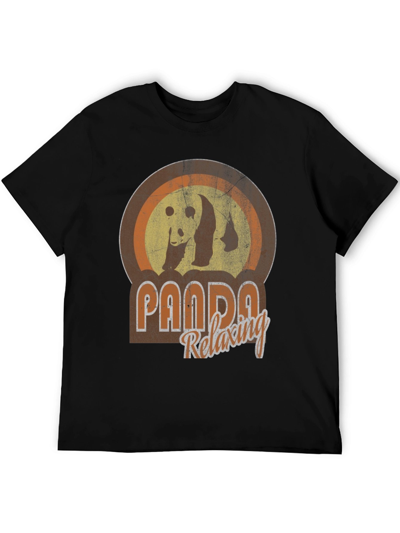 Retro Panda Relaxing Graphic T-Shirt