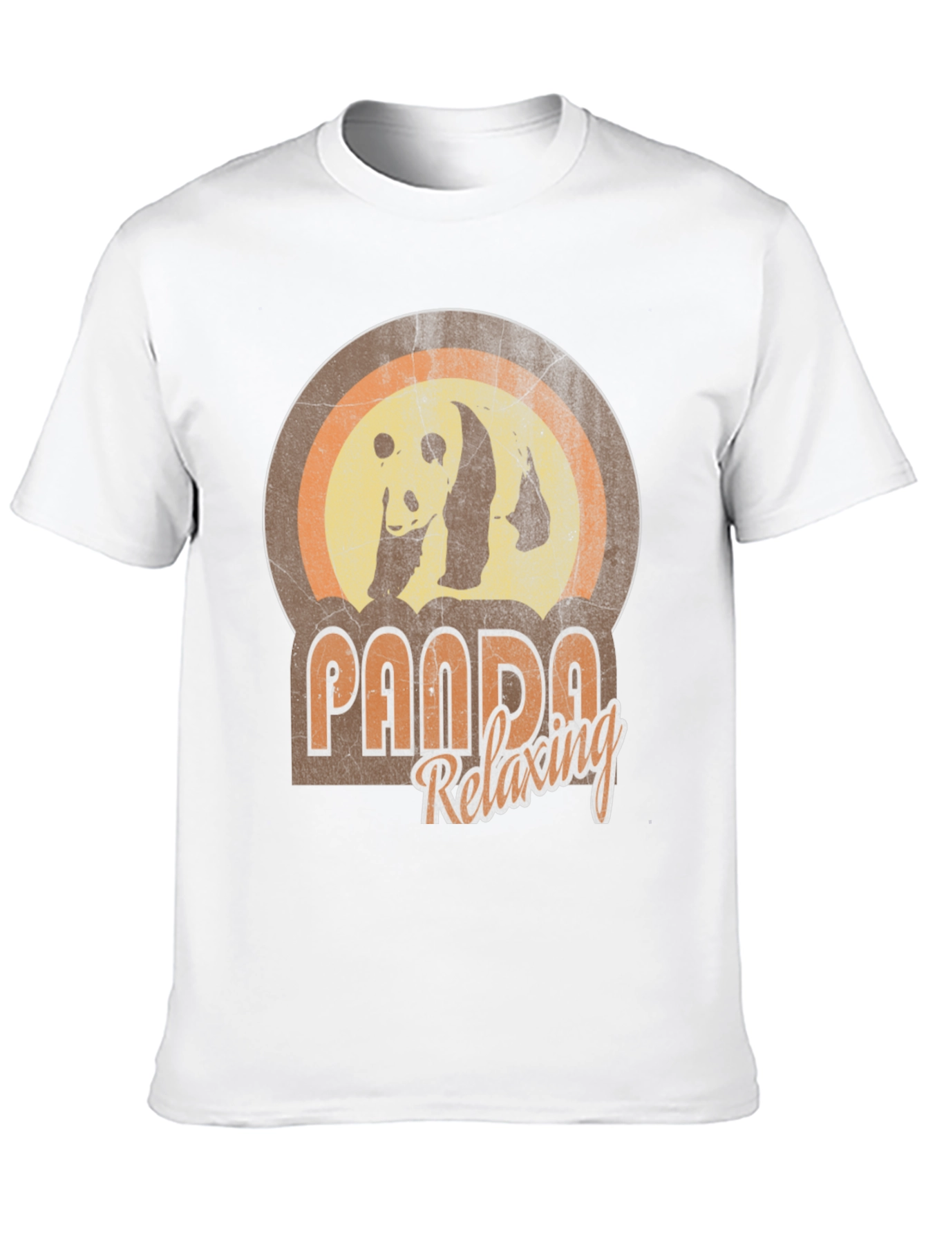 Retro Panda Relaxing Graphic T-Shirt