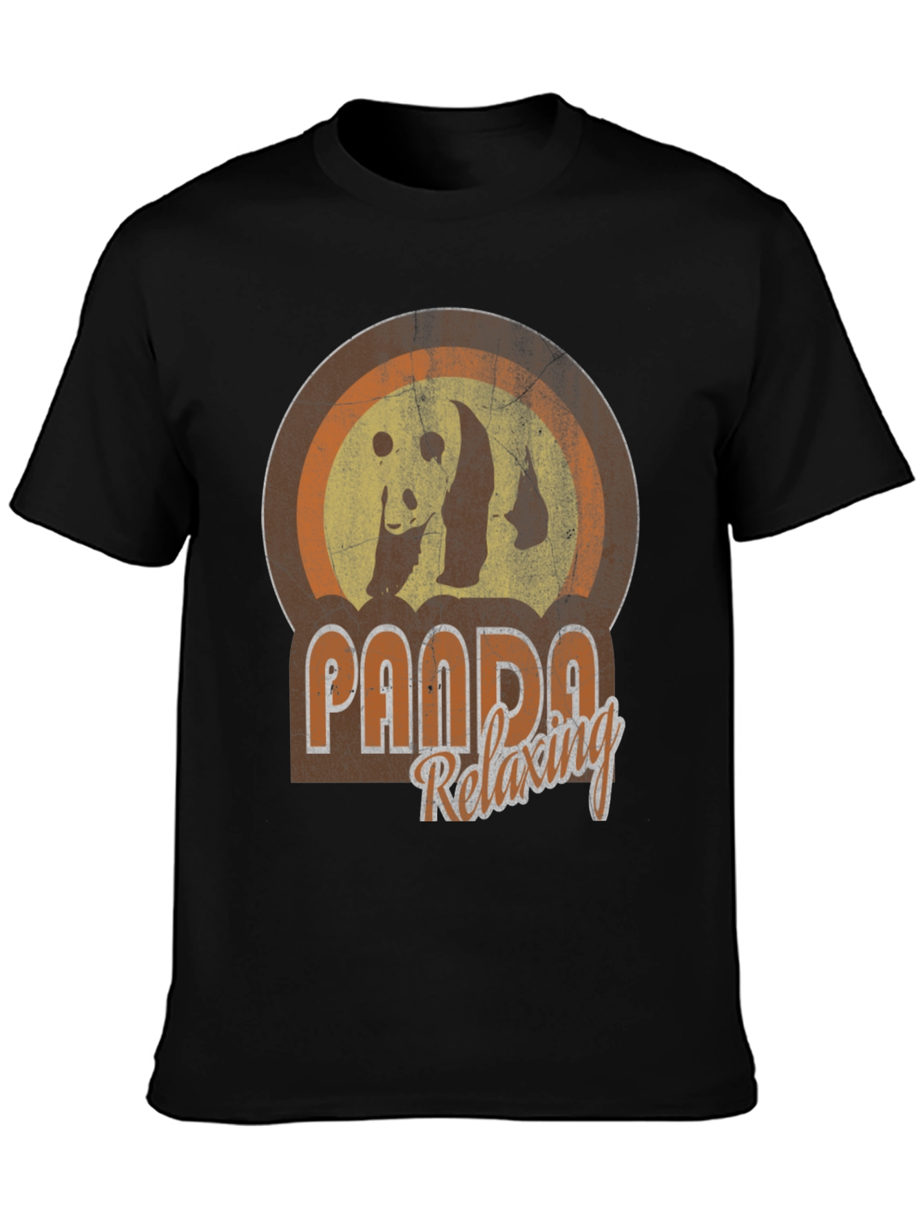 Retro Panda Relaxing Graphic T-Shirt