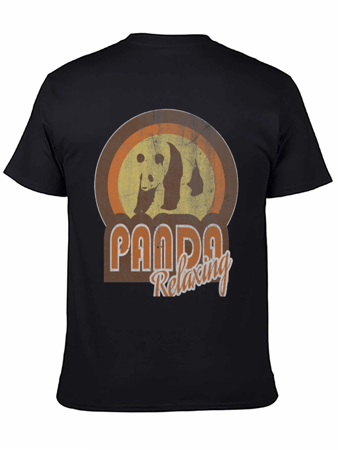 Retro Panda Relaxing Graphic T-Shirt