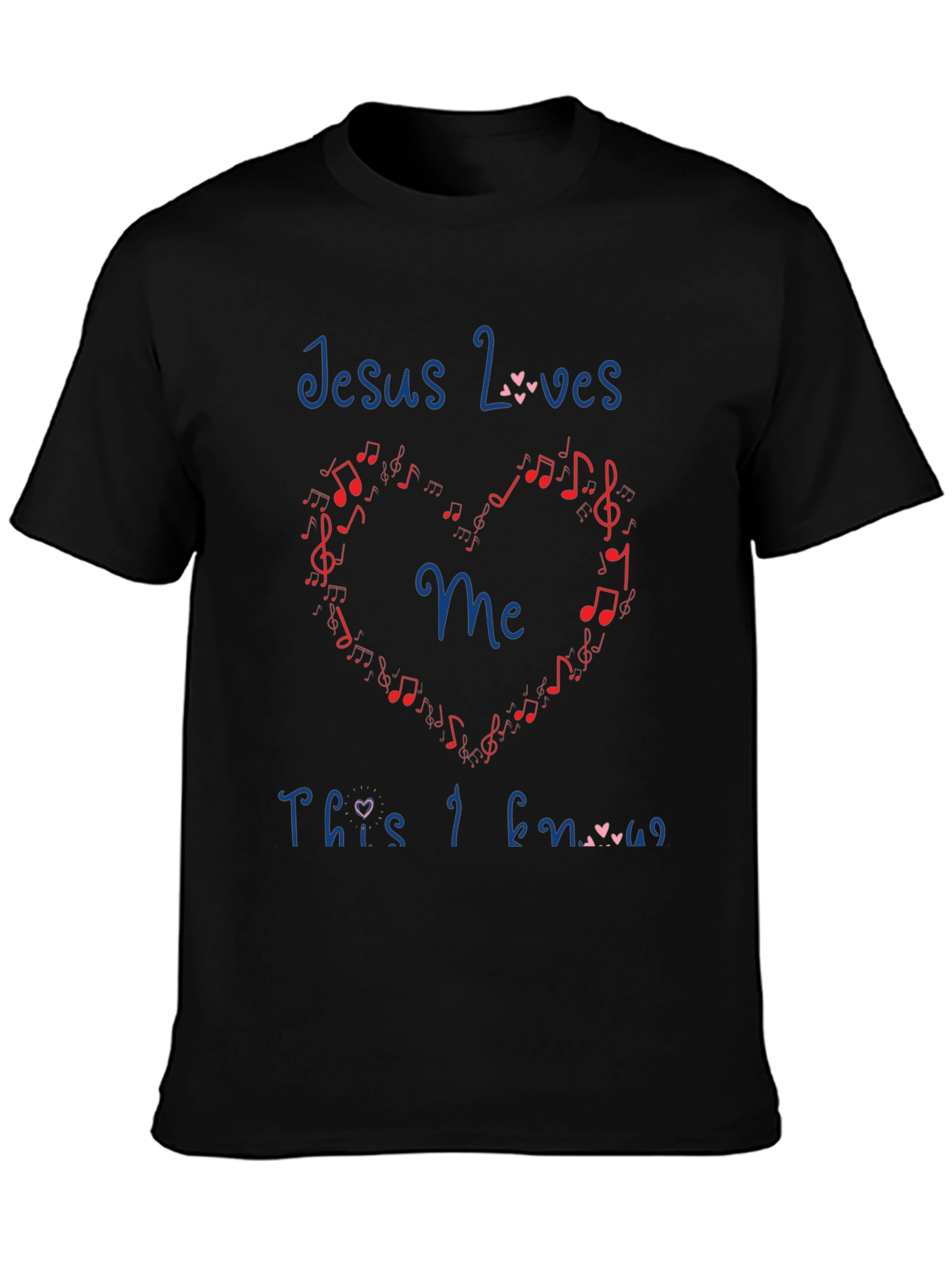 Jesus Loves Me T-Shirt - Music Heart Design