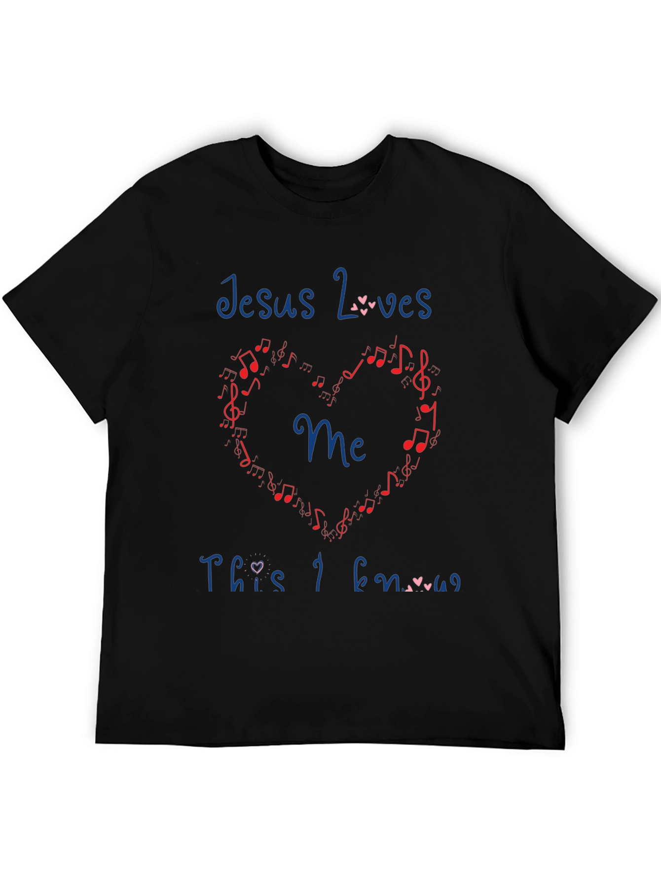 Jesus Loves Me T-Shirt - Music Heart Design