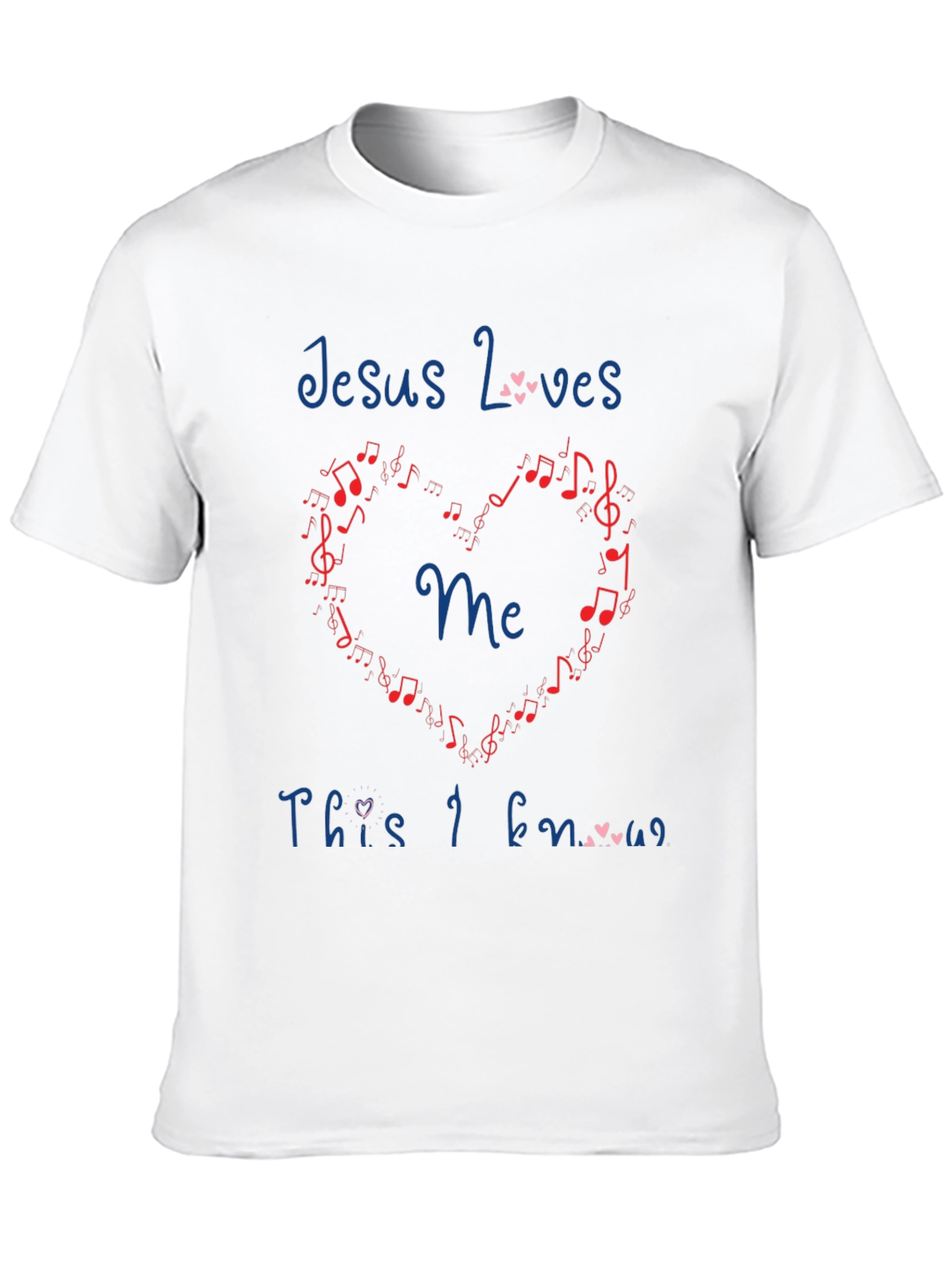 Jesus Loves Me T-Shirt - Music Heart Design