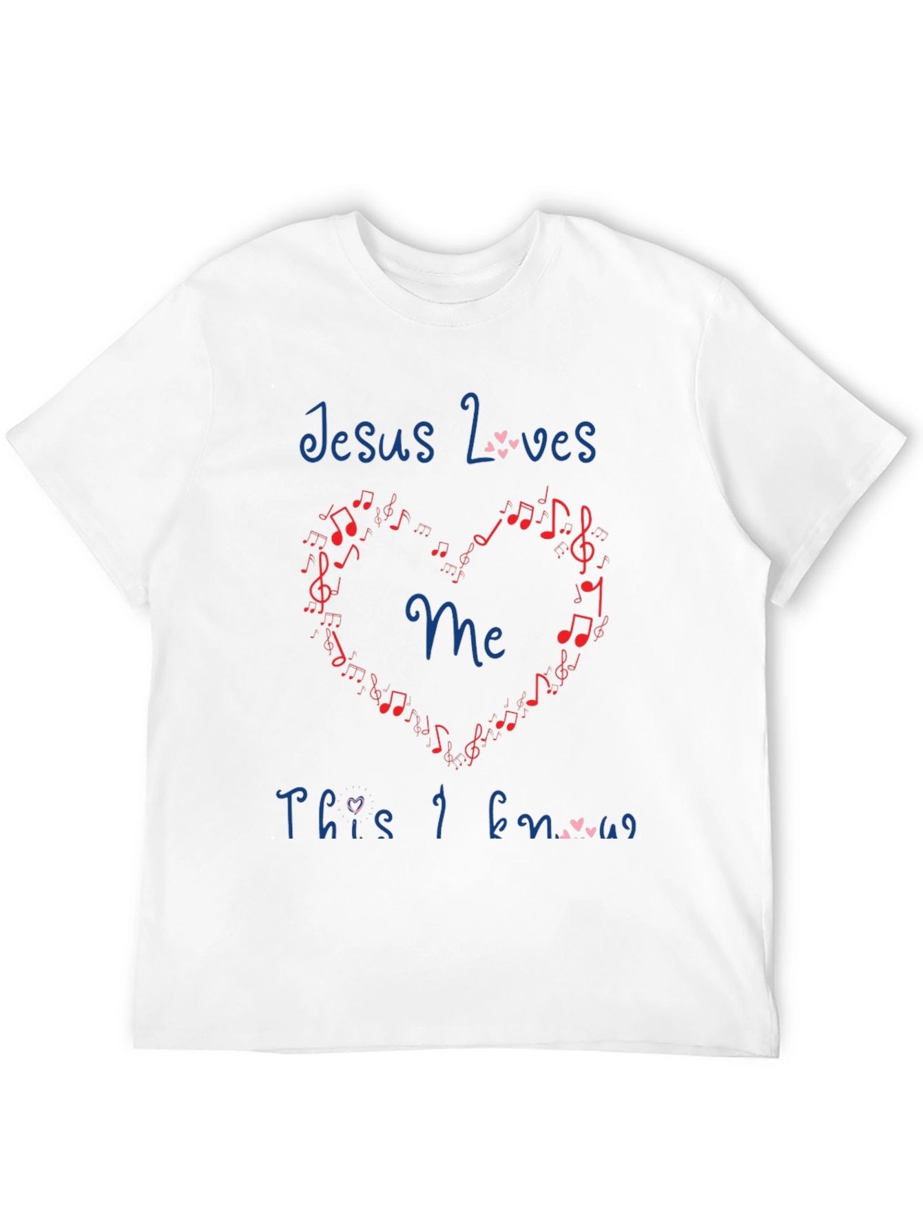 Jesus Loves Me T-Shirt - Music Heart Design