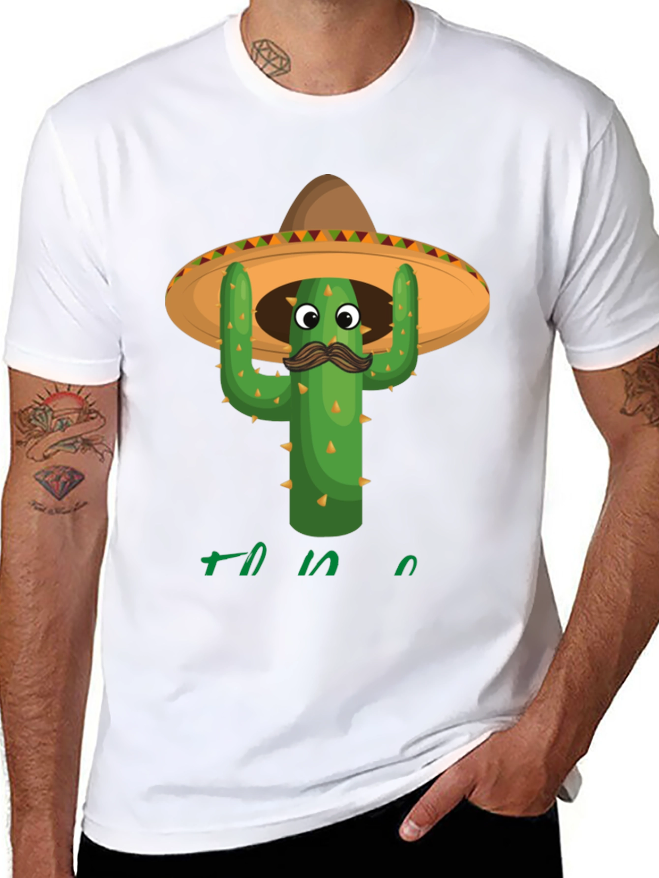 Funny Cactus Sombrero Graphic Tee