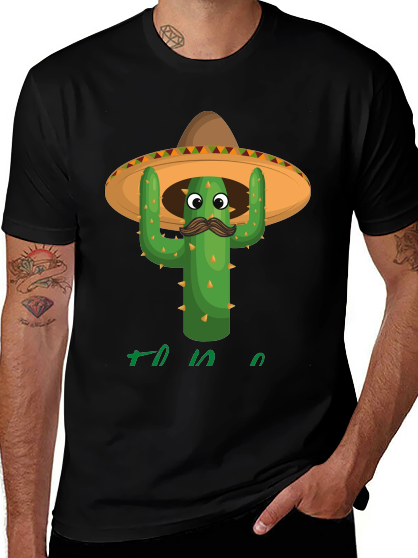 Funny Cactus Sombrero Graphic Tee