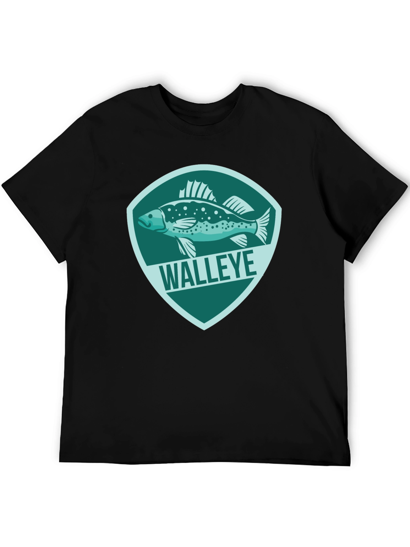 Walleye Fish Graphic Tee - Mens Black T-Shirt