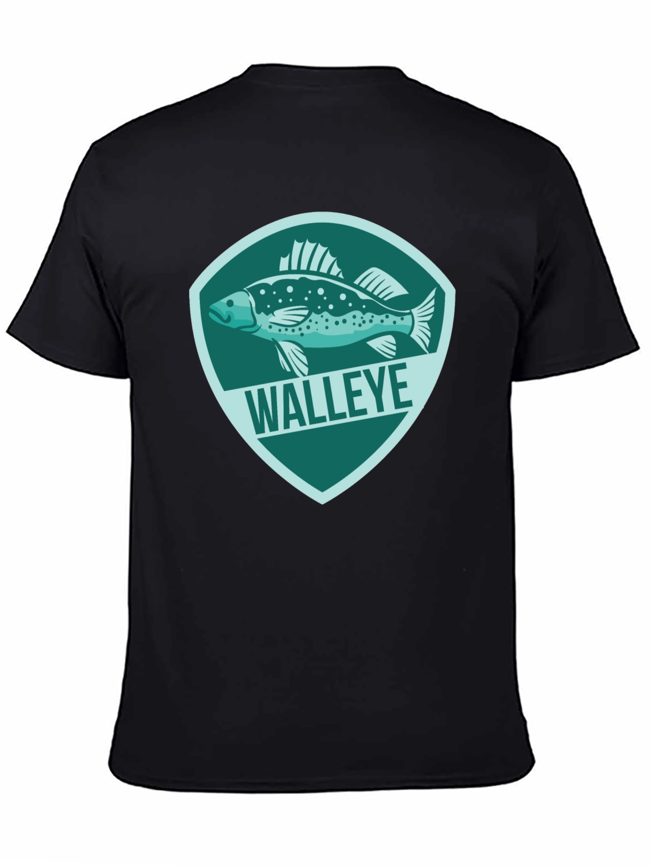 Walleye Fish Graphic Tee - Mens Black T-Shirt