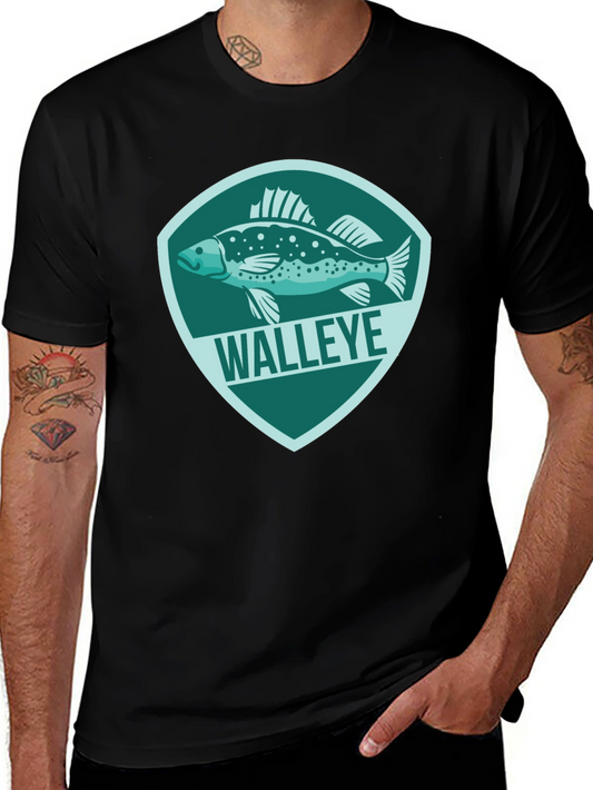 Walleye Fish Graphic Tee - Mens Black T-Shirt