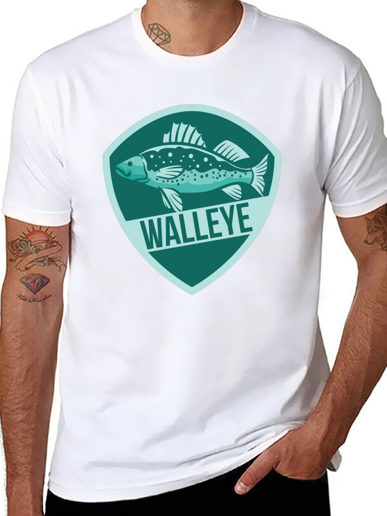Walleye Fish Graphic Tee - Mens Black T-Shirt