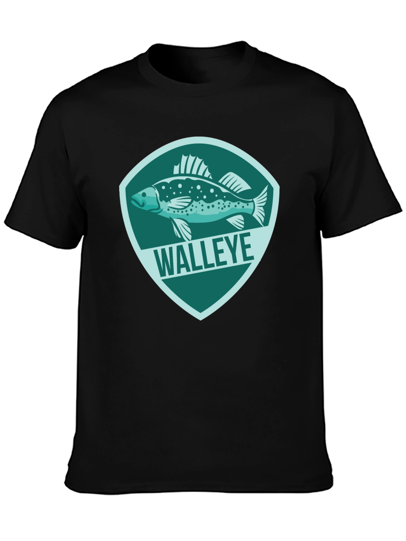 Walleye Fish Graphic Tee - Mens Black T-Shirt