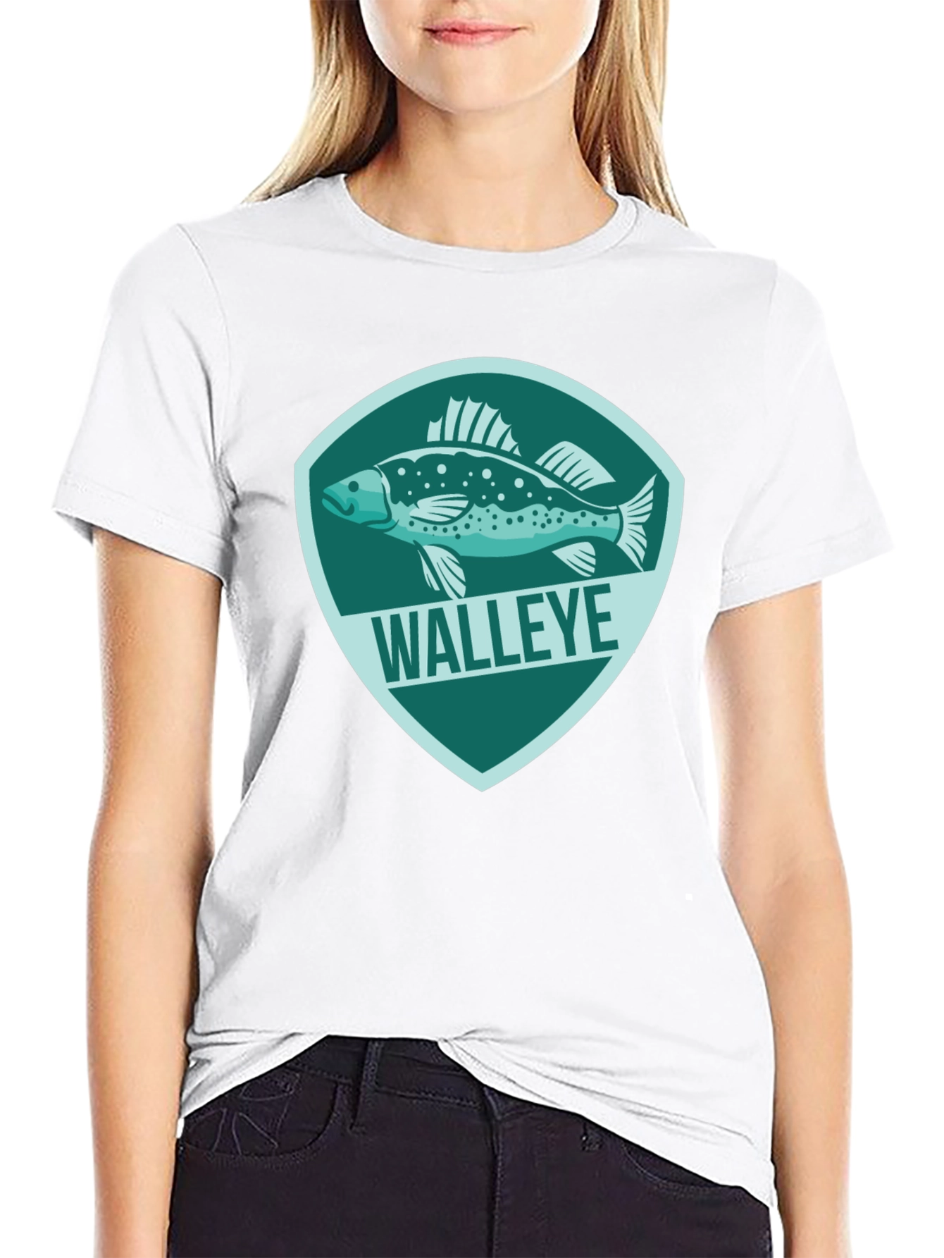Walleye Fish Graphic Tee - Mens Black T-Shirt