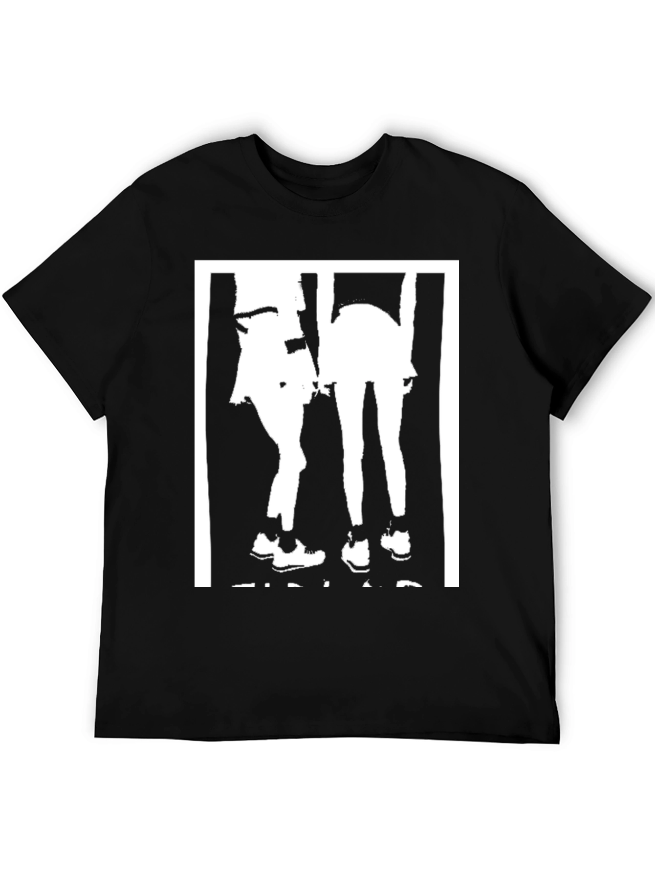 Black Graphic Tee: Two Women Silhouette