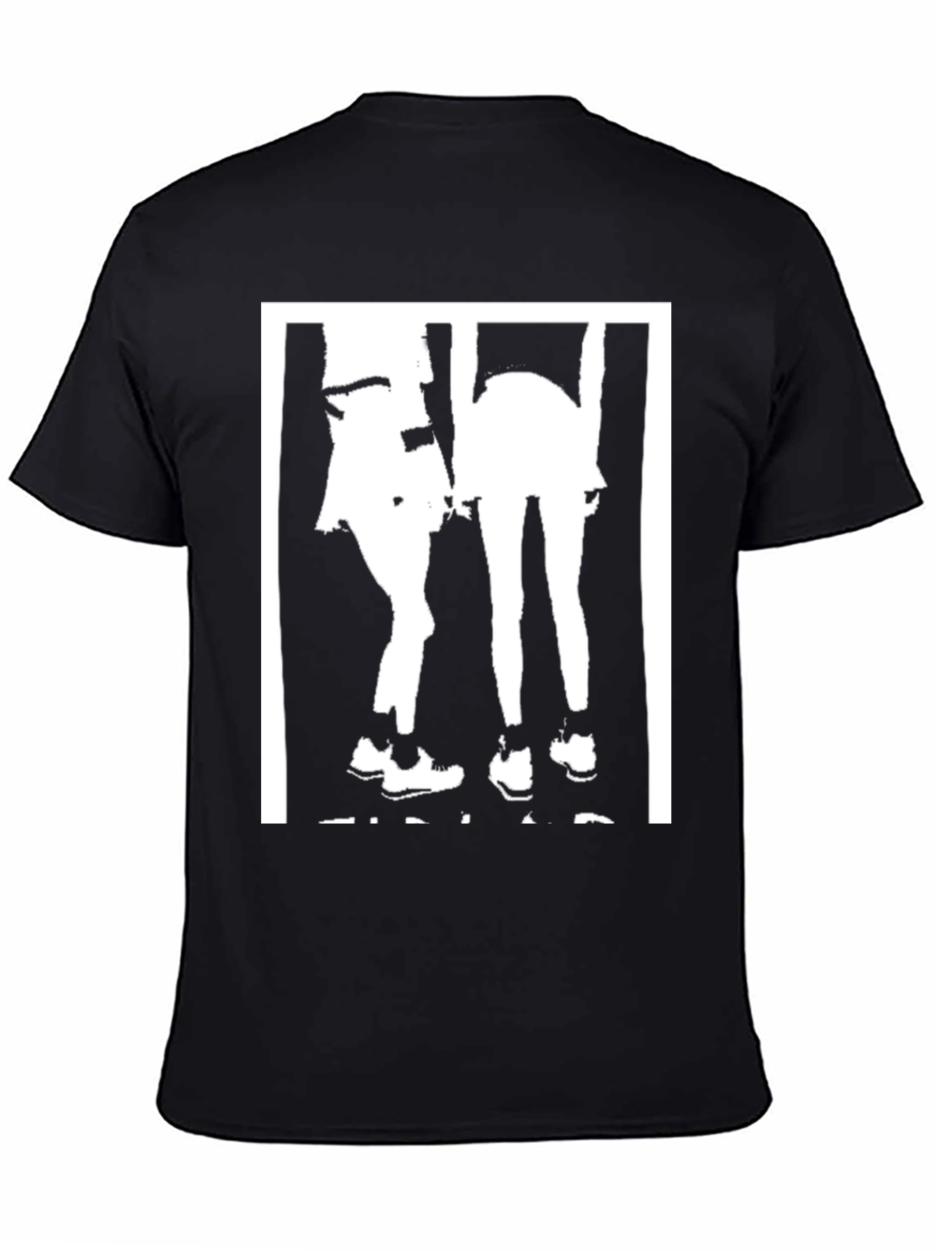 Black Graphic Tee: Two Women Silhouette