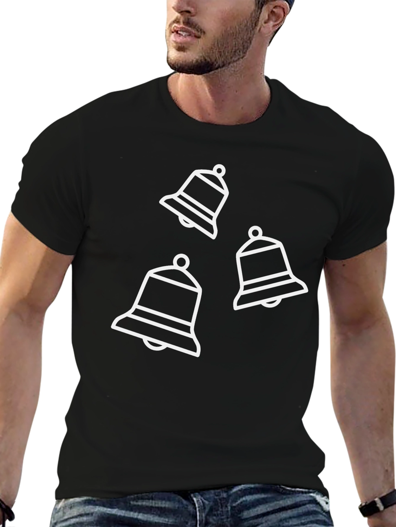 Bells Graphic Print Black T-Shirt