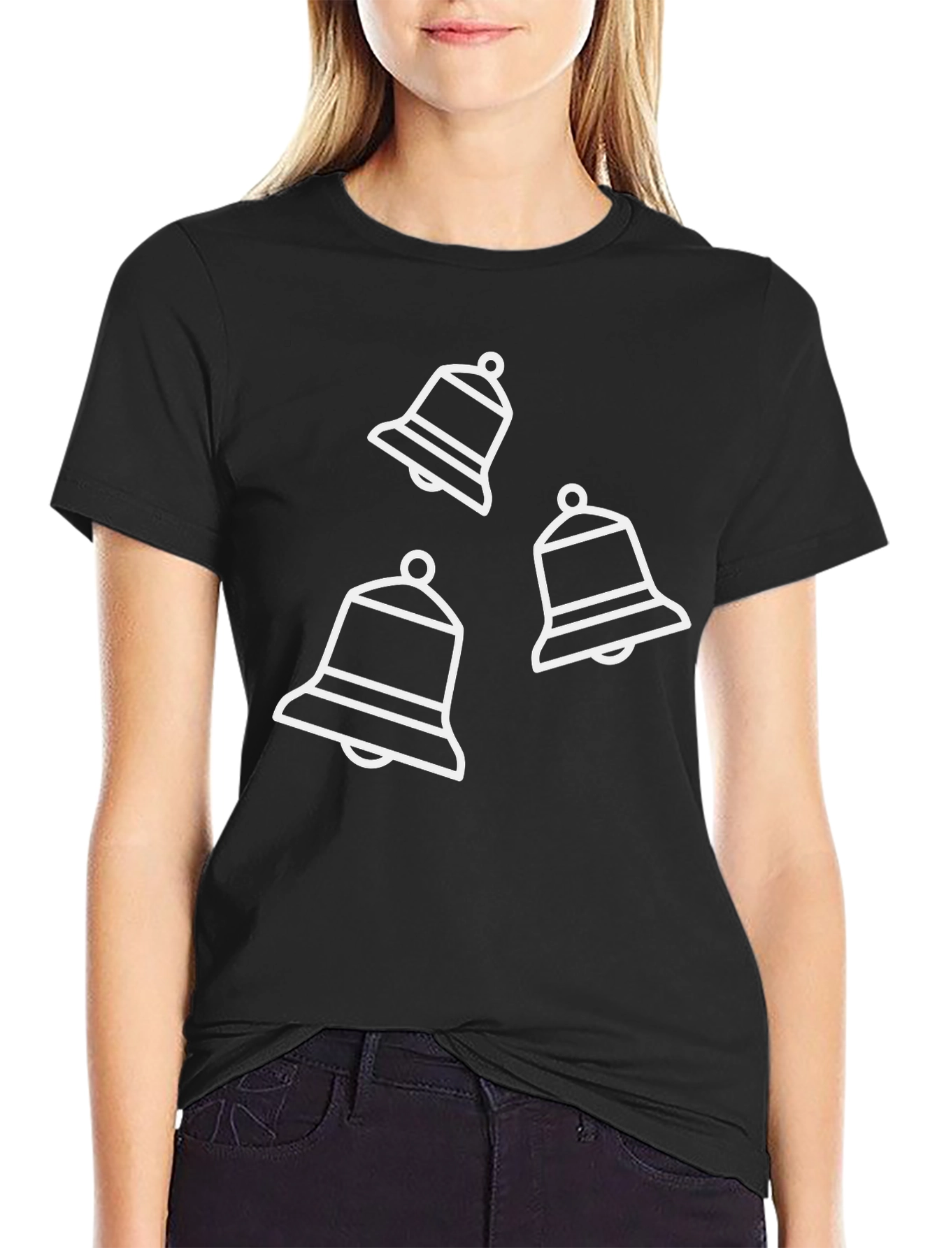 Bells Graphic Print Black T-Shirt