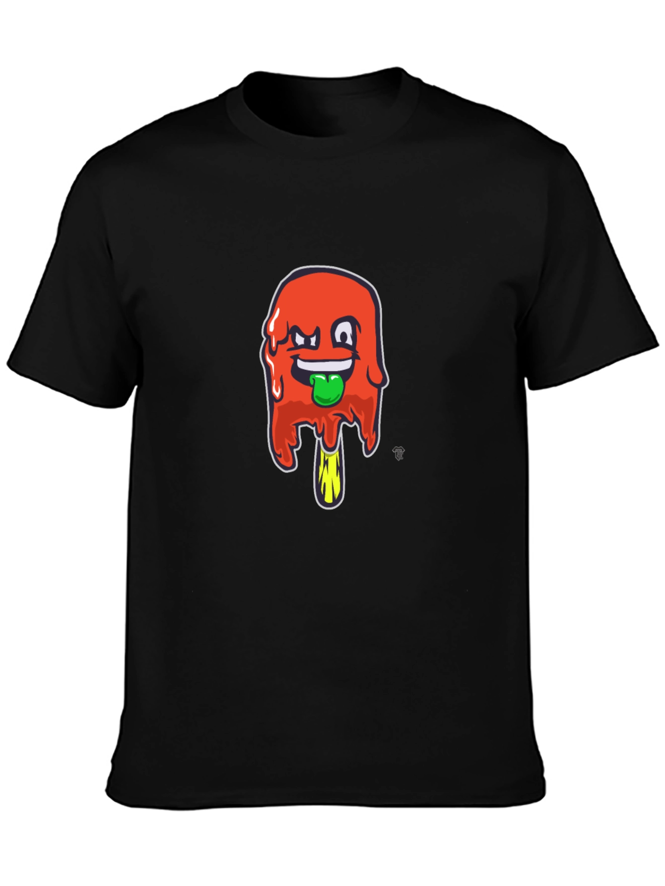 Funky Popsicle Graphic Tee - Black Cotton Blend