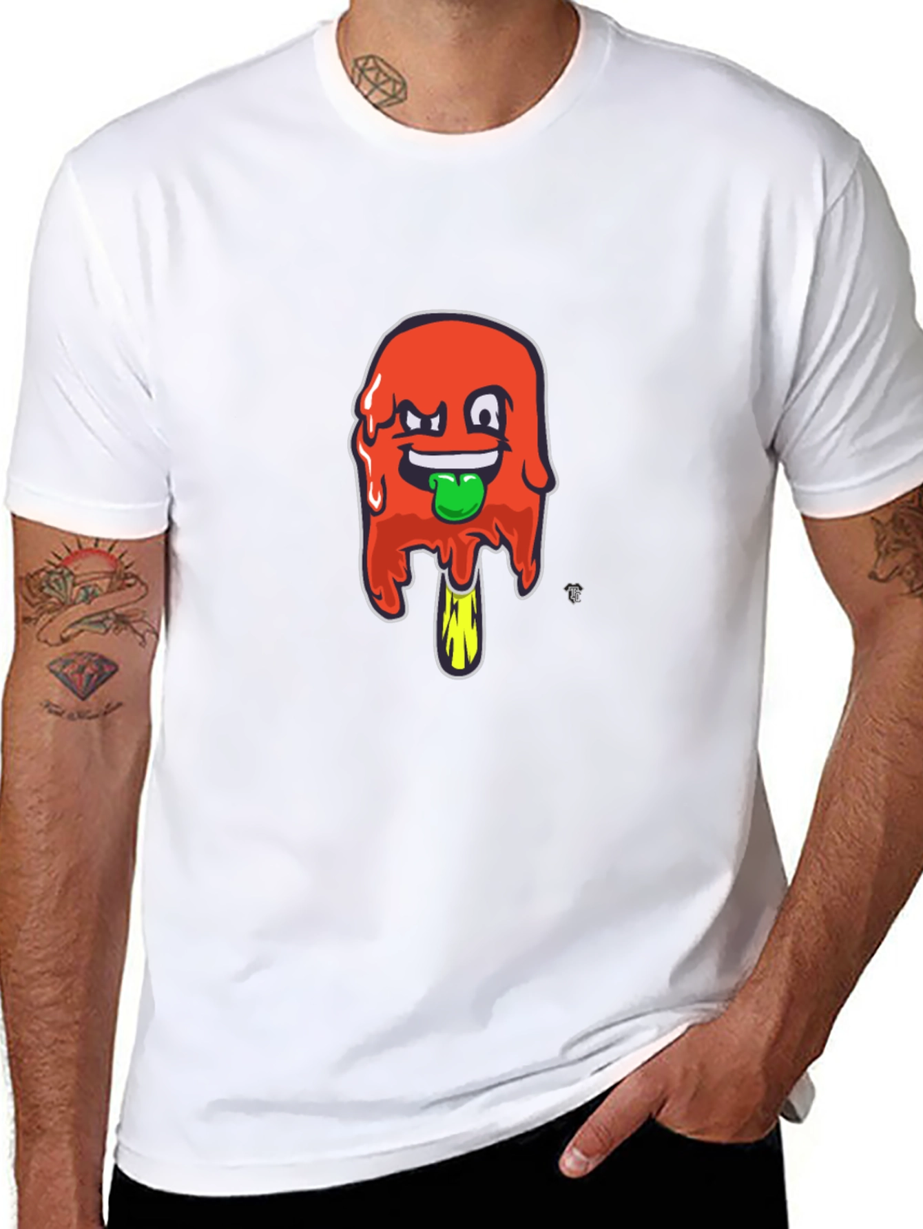 Funky Popsicle Graphic Tee - Black Cotton Blend
