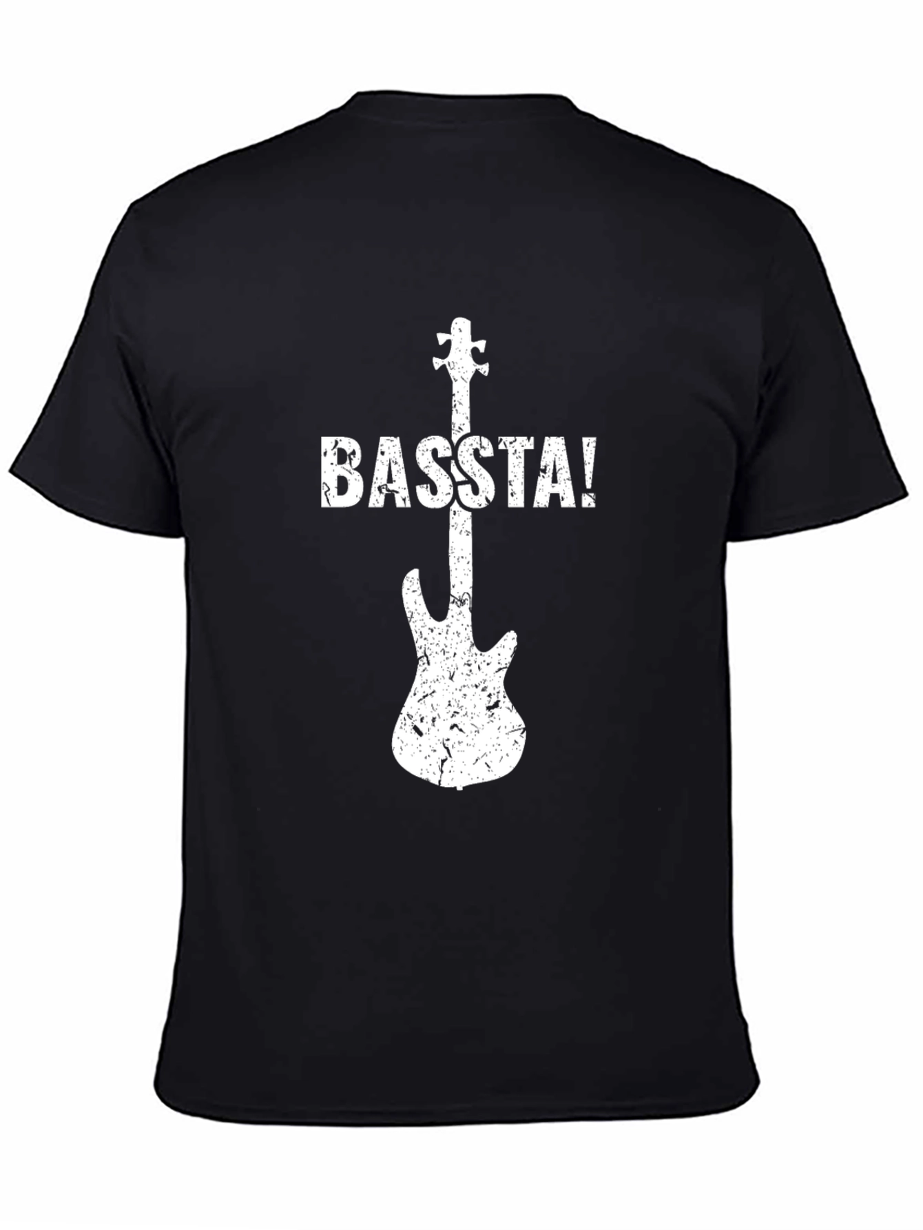 BASSSTA! Guitar Graphic Tee - Black Cotton T-Shirt