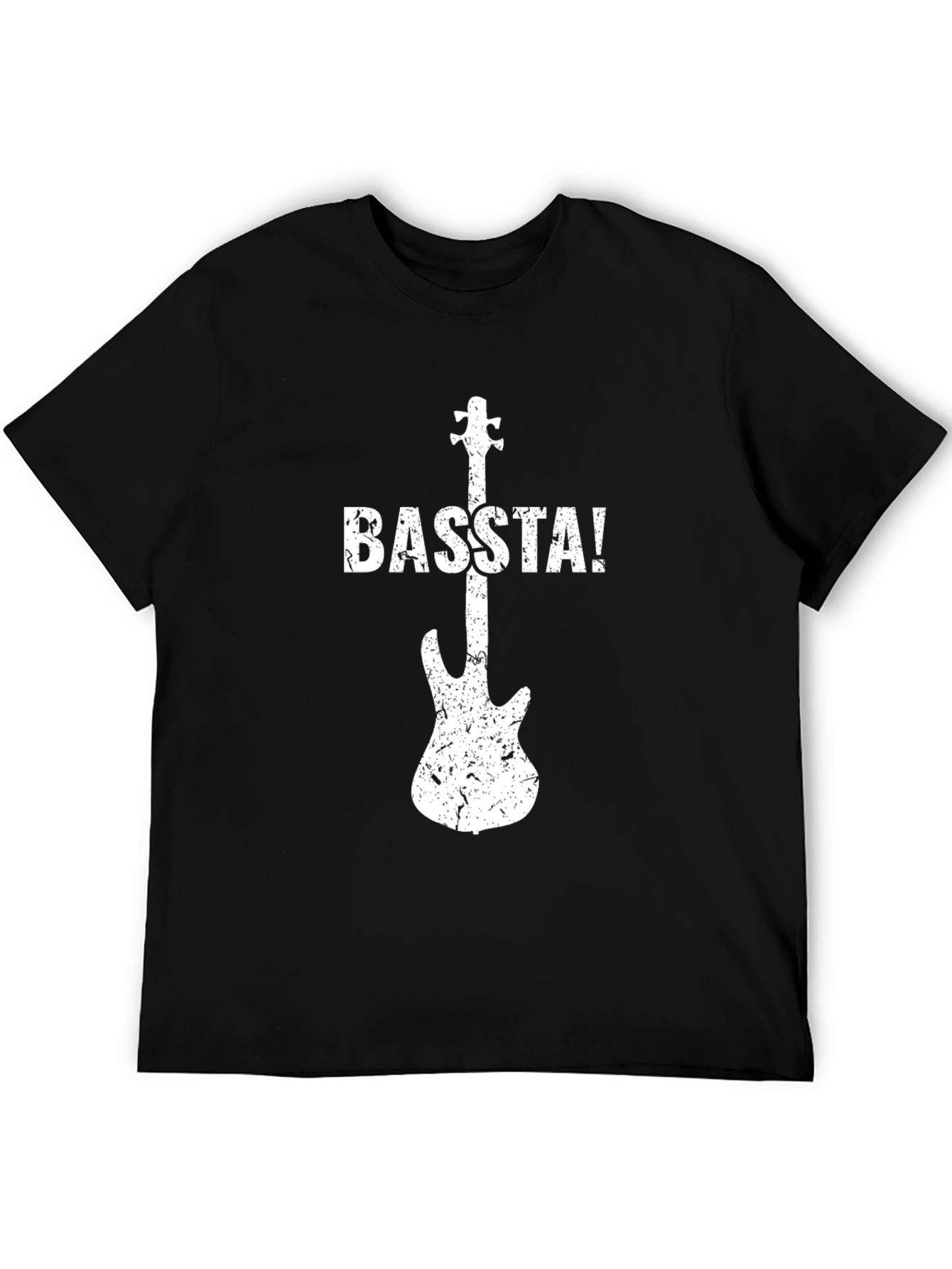 BASSSTA! Guitar Graphic Tee - Black Cotton T-Shirt