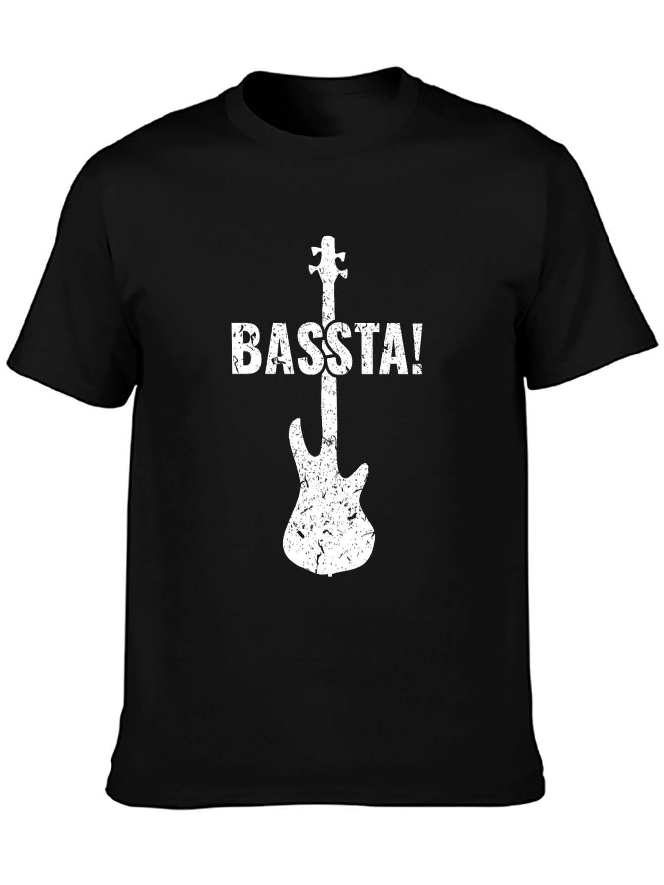 BASSSTA! Guitar Graphic Tee - Black Cotton T-Shirt