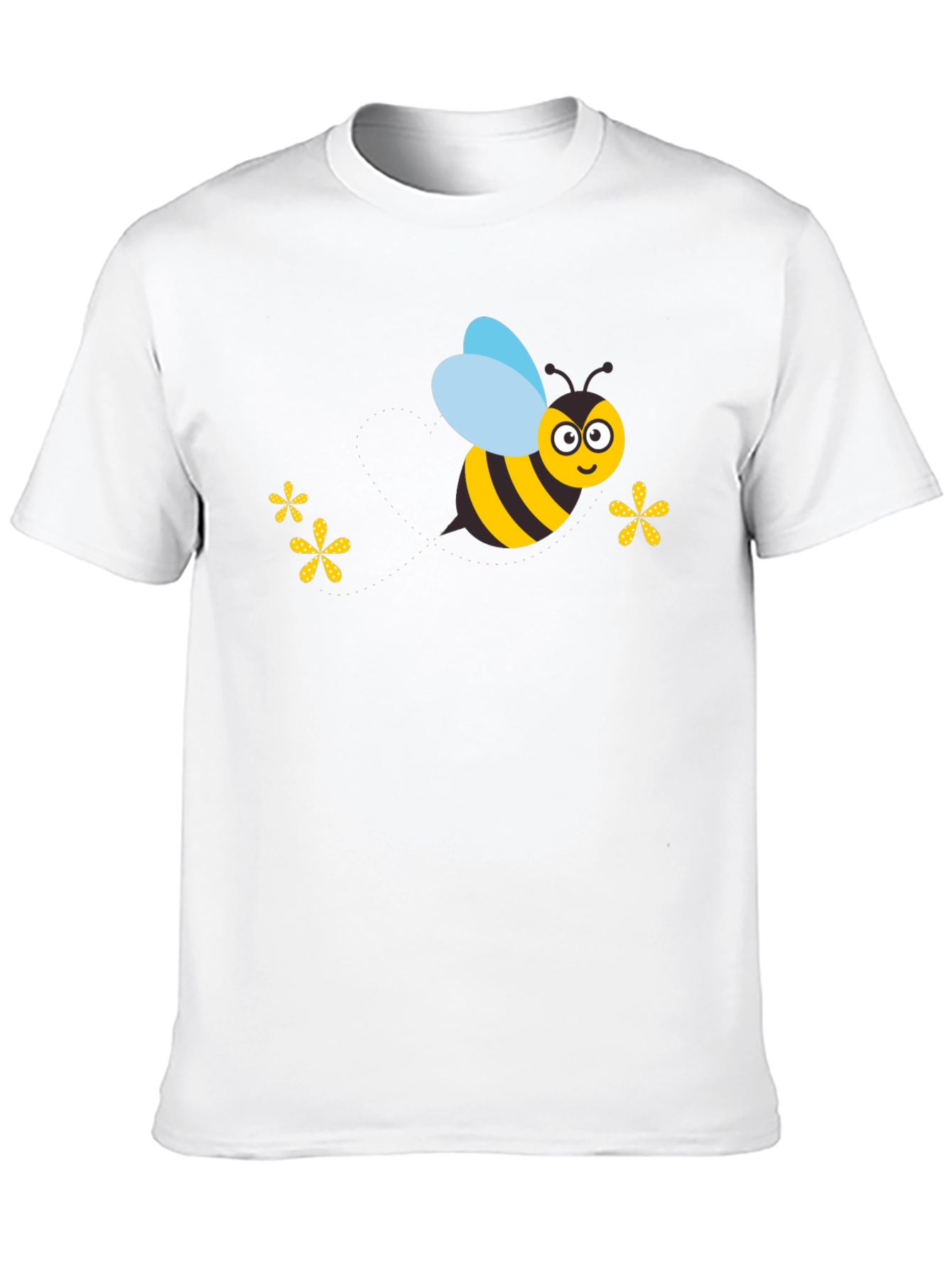 Black T-Shirt with Cartoon Bee Graphic