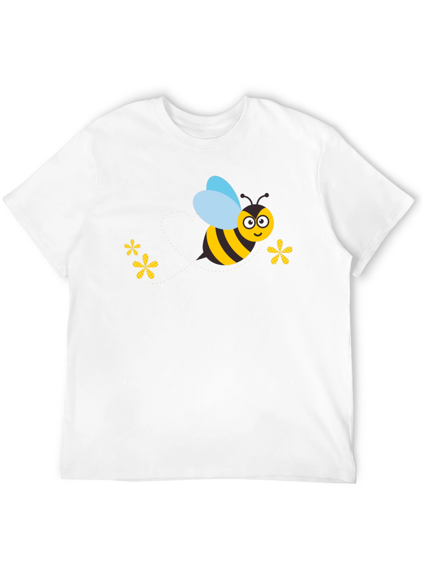 Black T-Shirt with Cartoon Bee Graphic
