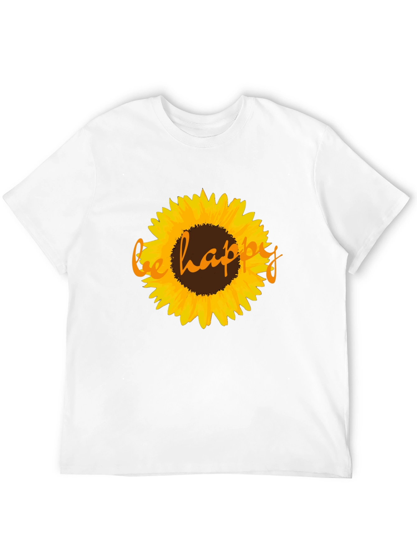 Be Happy Sunflower Graphic Tee - Black