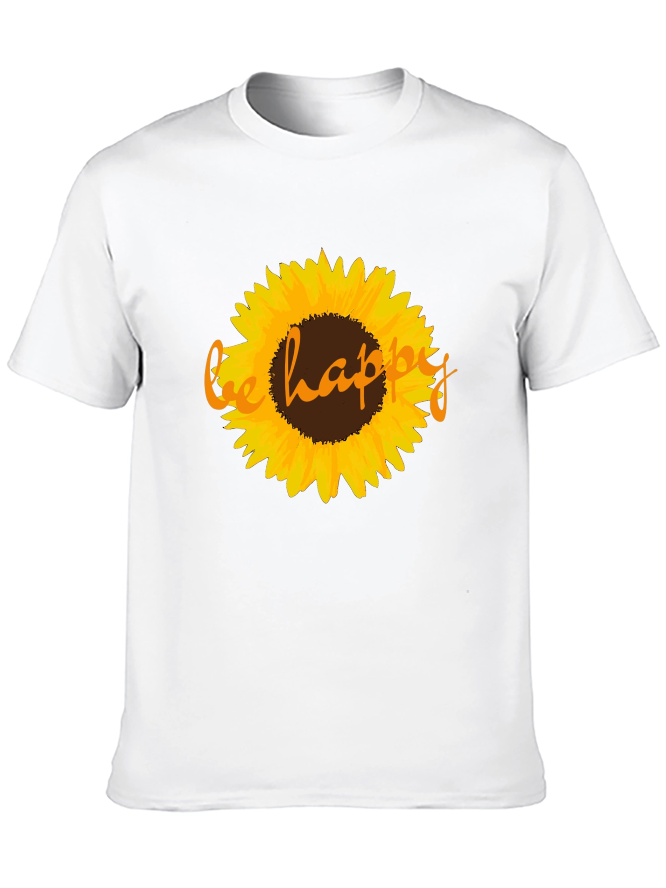 Be Happy Sunflower Graphic Tee - Black