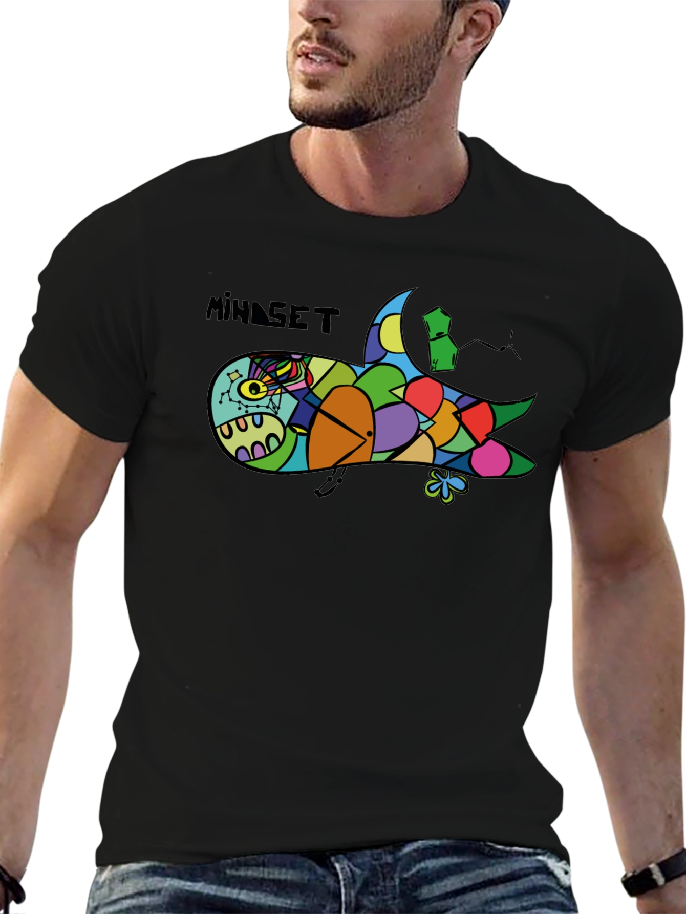 Mindset Artistic Shark Graphic Black T-Shirt