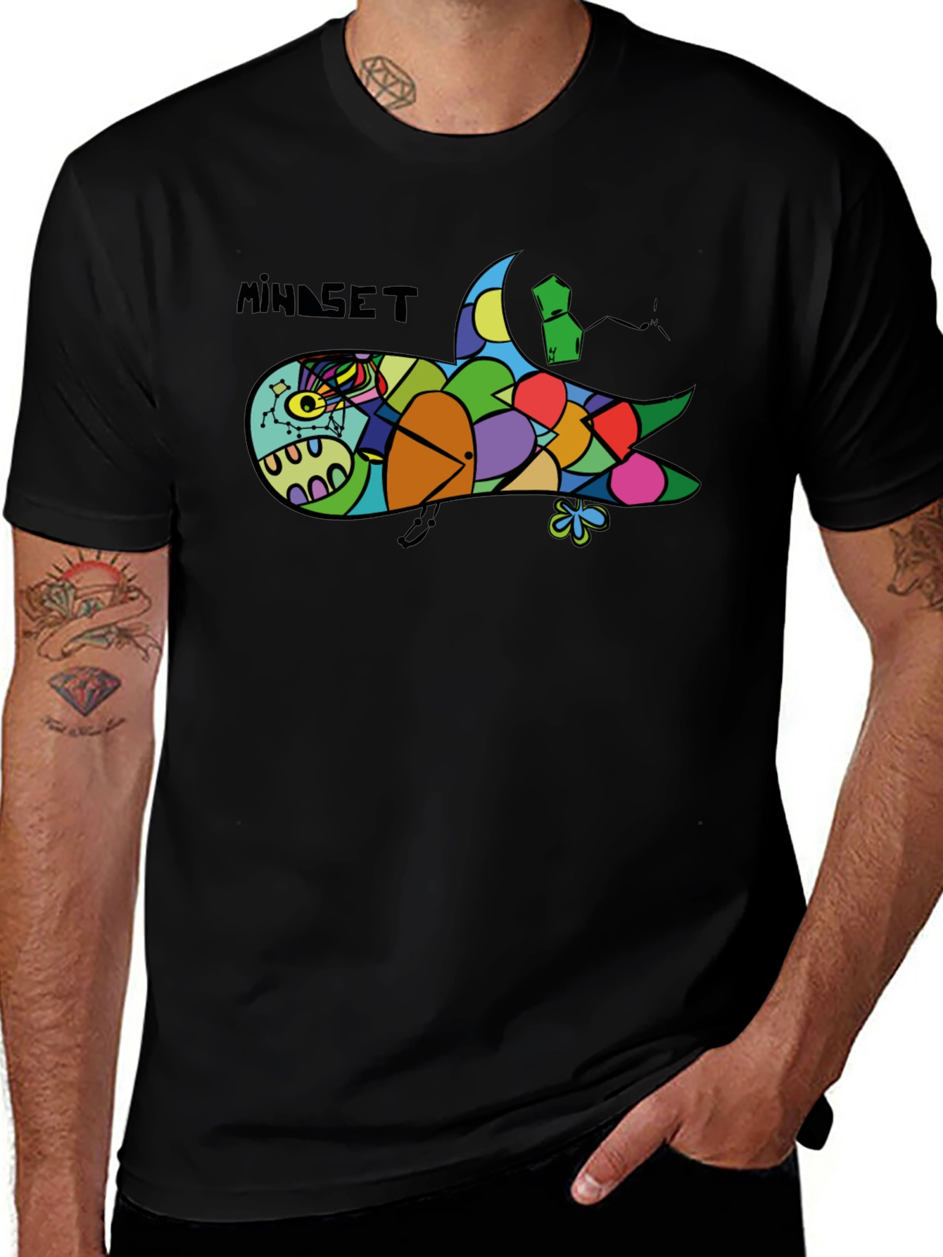 Mindset Artistic Shark Graphic Black T-Shirt