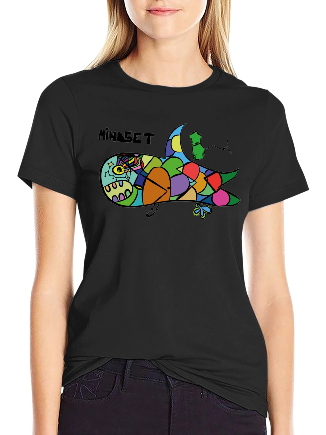Mindset Artistic Shark Graphic Black T-Shirt
