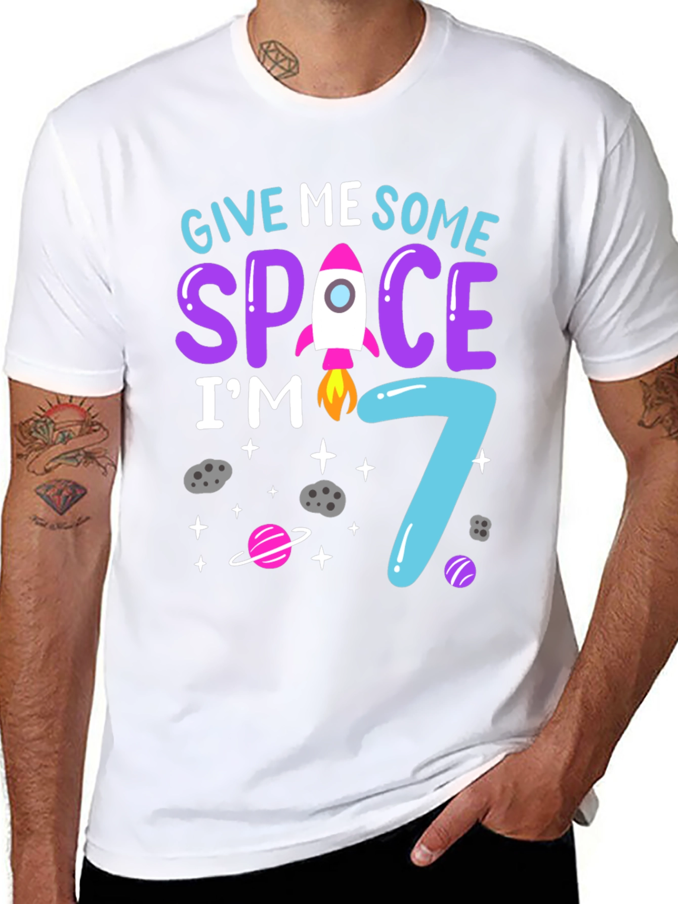 Give Me Some Space Im 7 Birthday T-Shirt