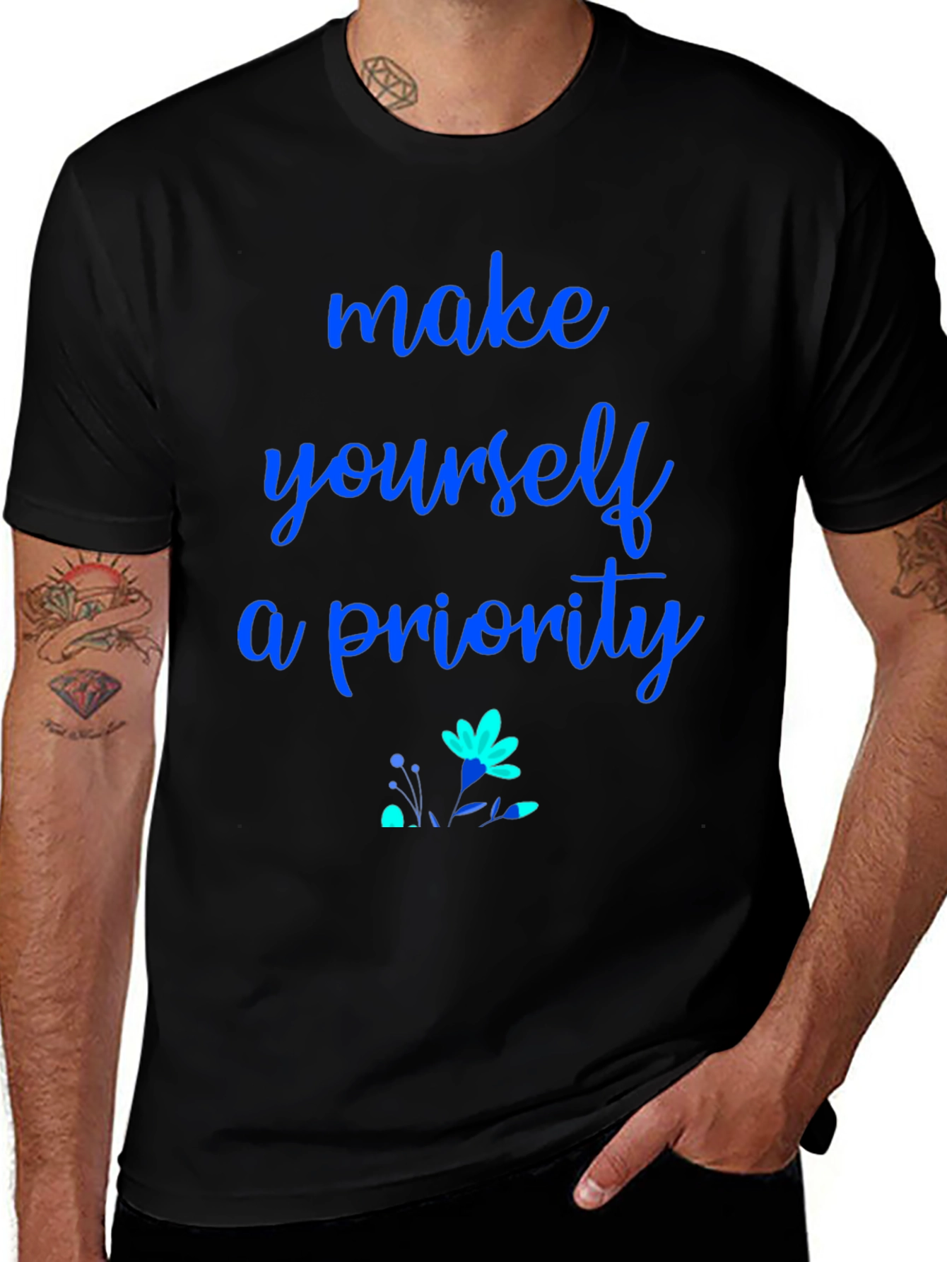 Make Yourself a Priority Black Graphic Tee