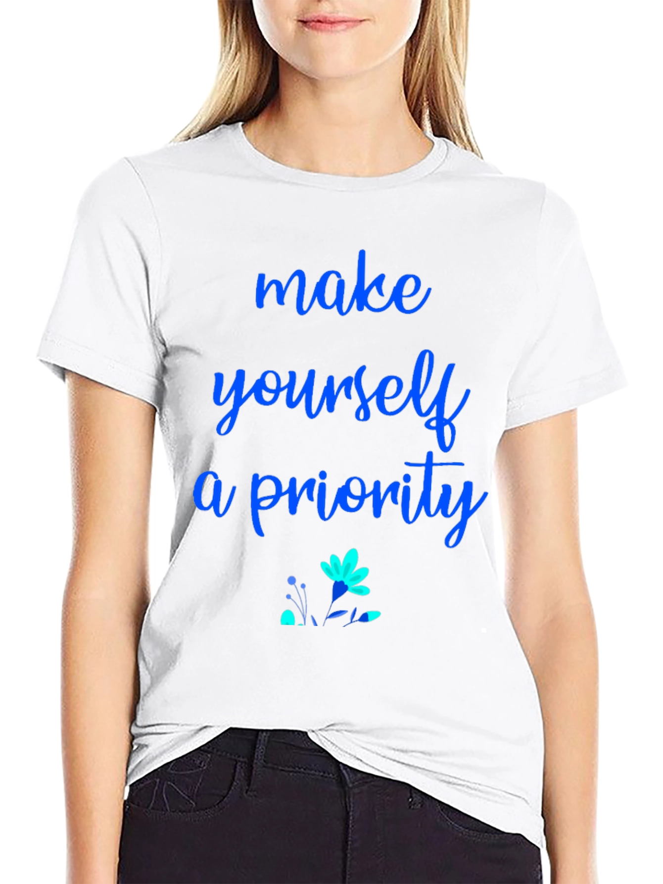 Make Yourself a Priority Black Graphic Tee
