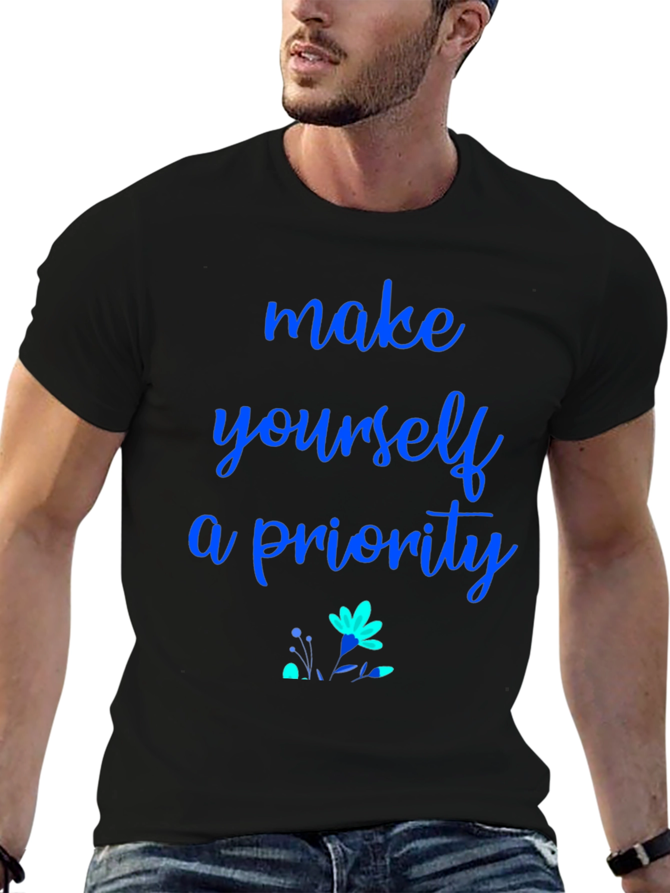 Make Yourself a Priority Black Graphic Tee