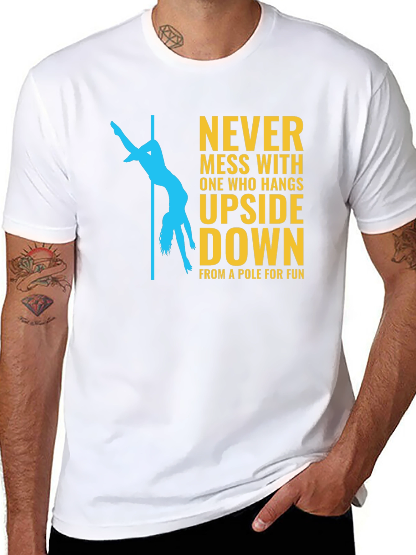 Never Mess With Pole Dancer Graphic T-Shirt
