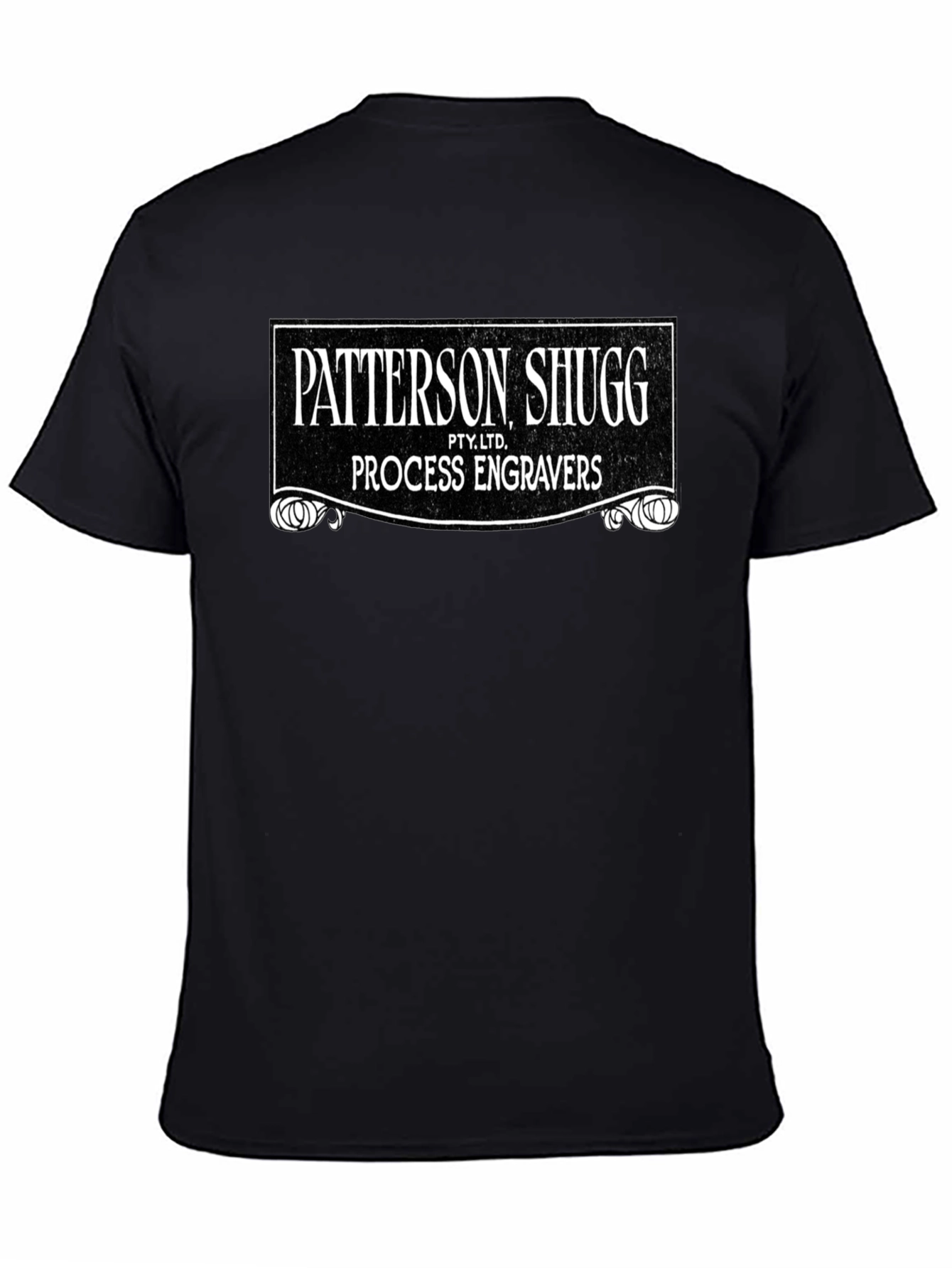 Patterson Shugg Process Engravers Black Graphic Tee