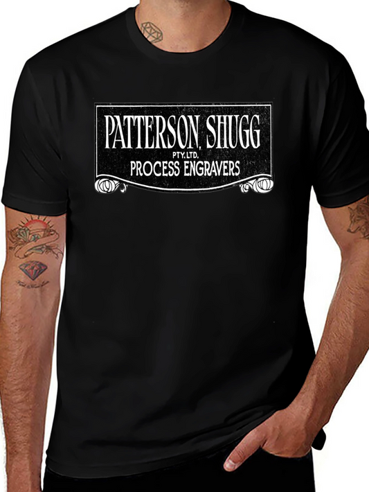 Patterson Shugg Process Engravers Black Graphic Tee