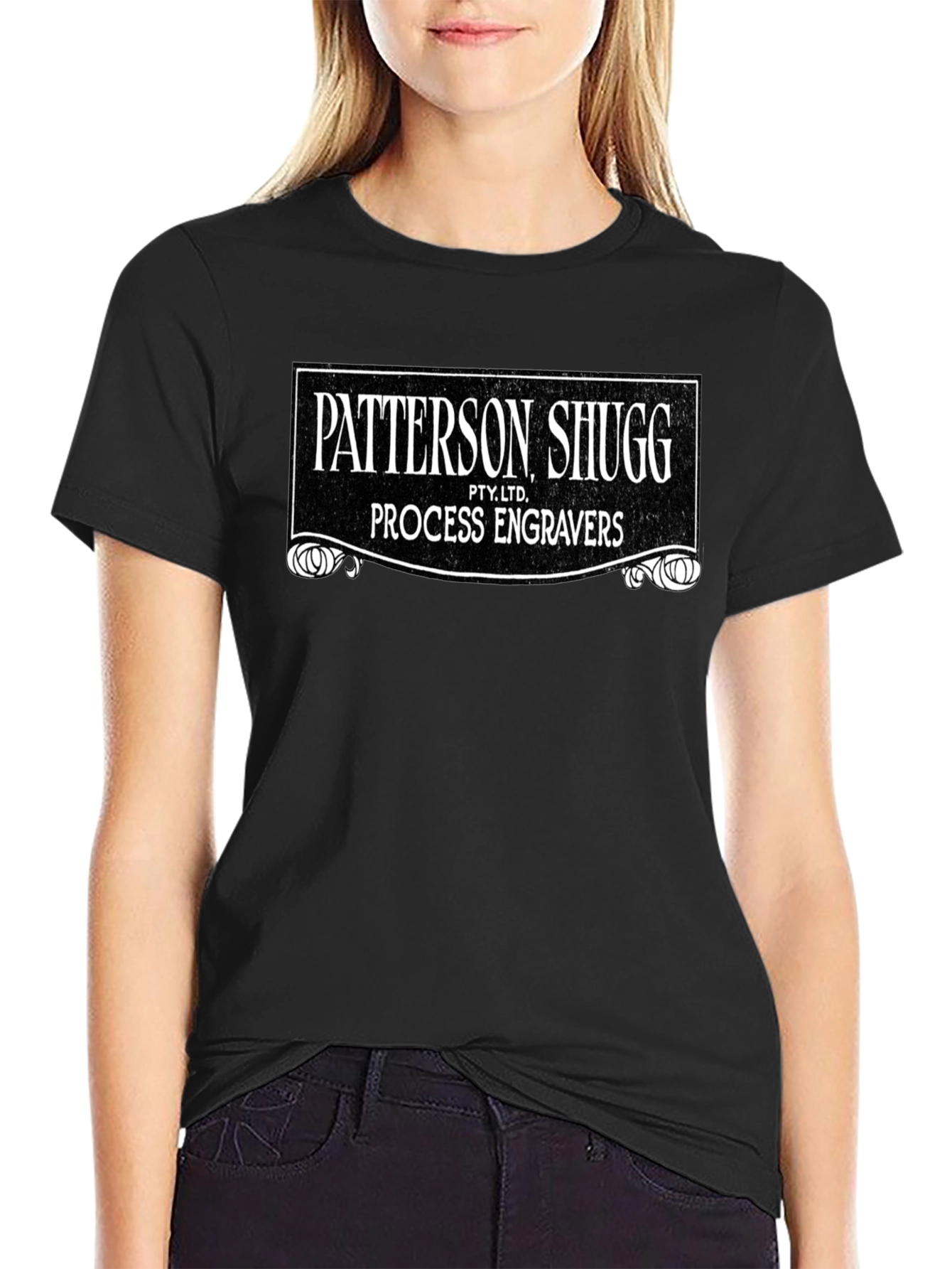 Patterson Shugg Process Engravers Black Graphic Tee