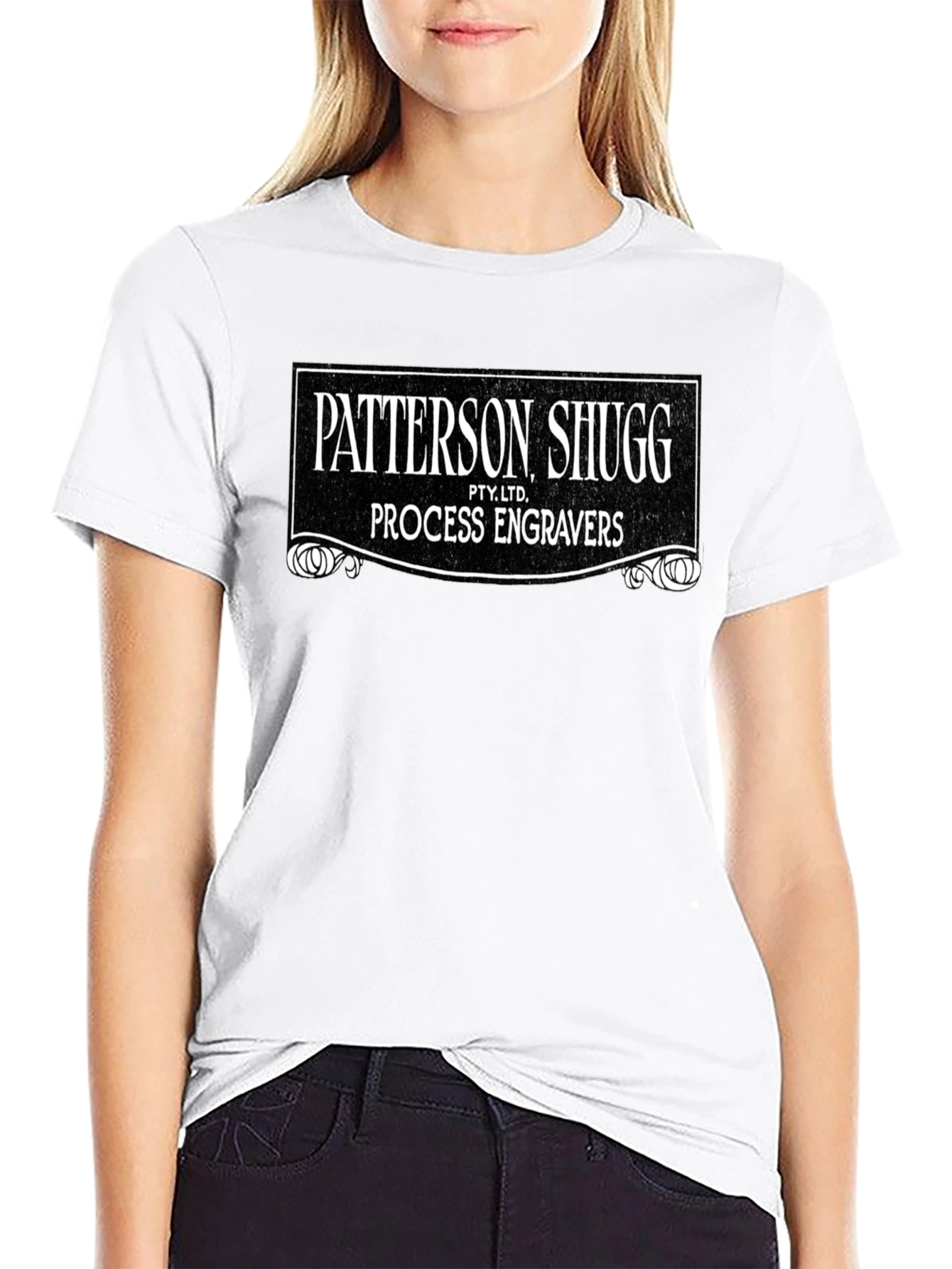 Patterson Shugg Process Engravers Black Graphic Tee