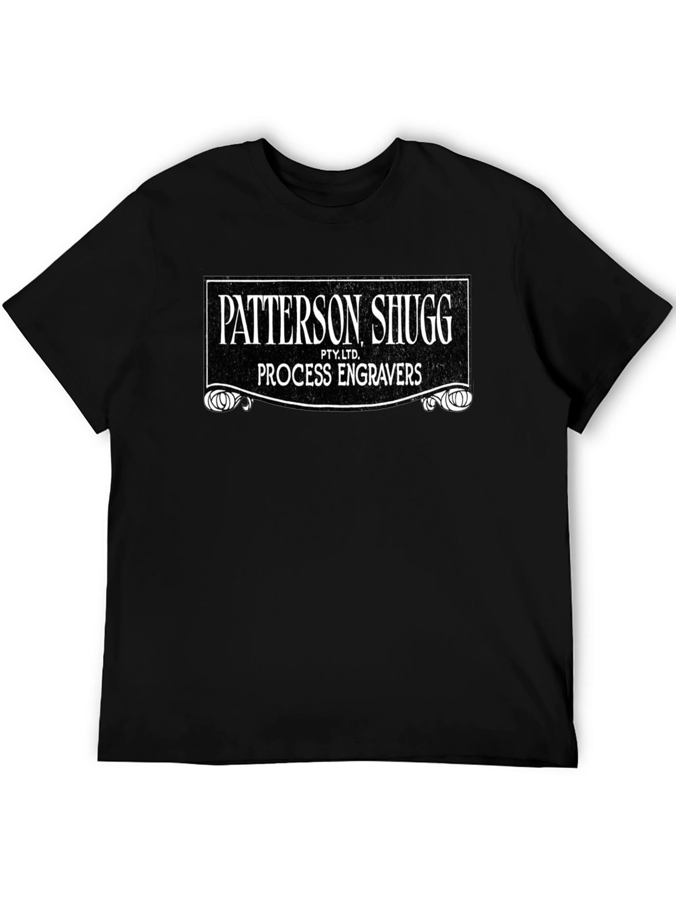 Patterson Shugg Process Engravers Black Graphic Tee