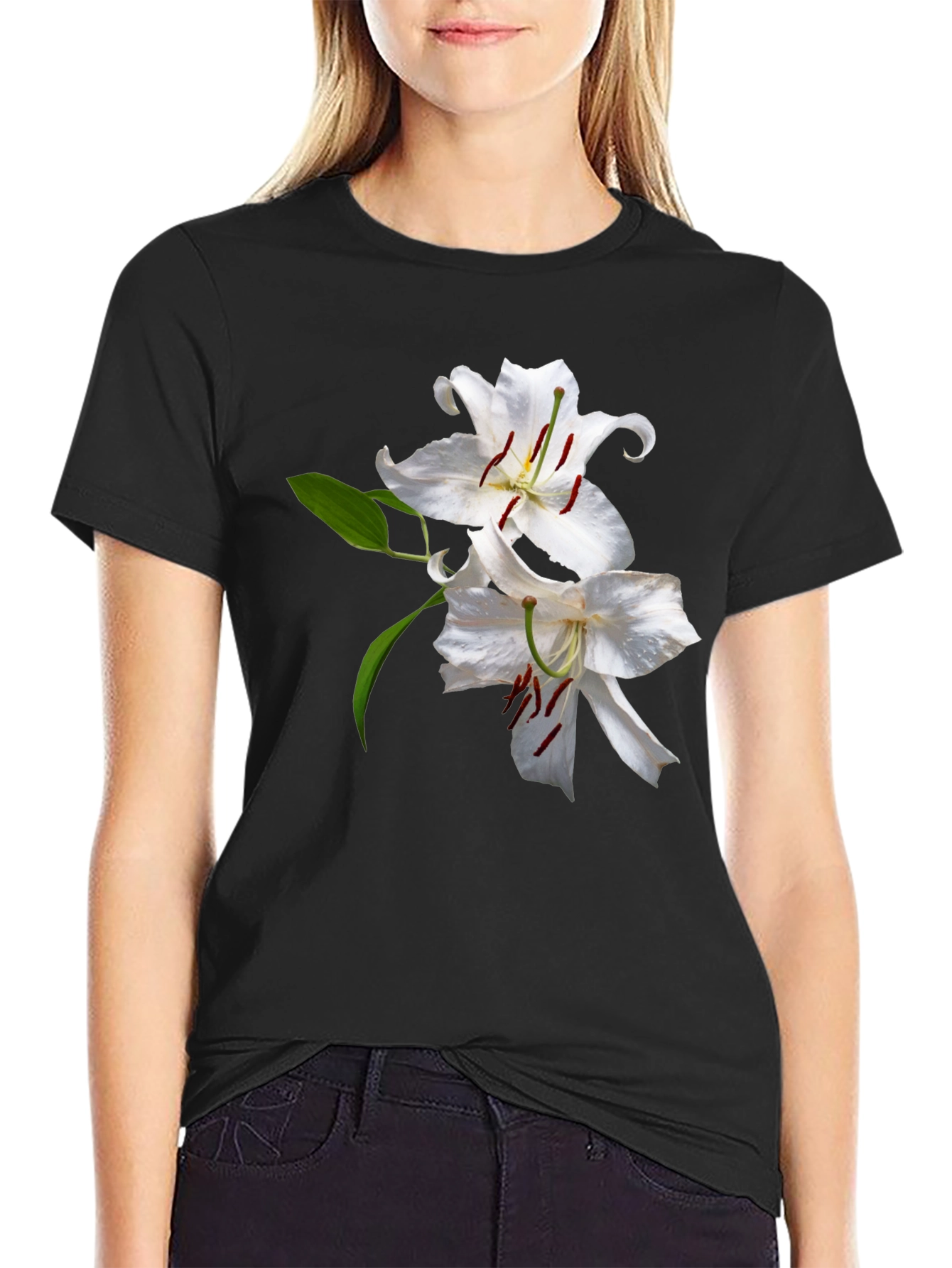 Floral Print Crew Neck Tee