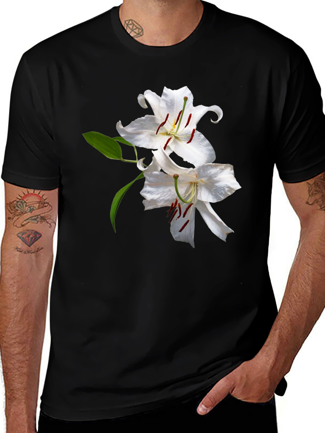 Floral Print Crew Neck Tee