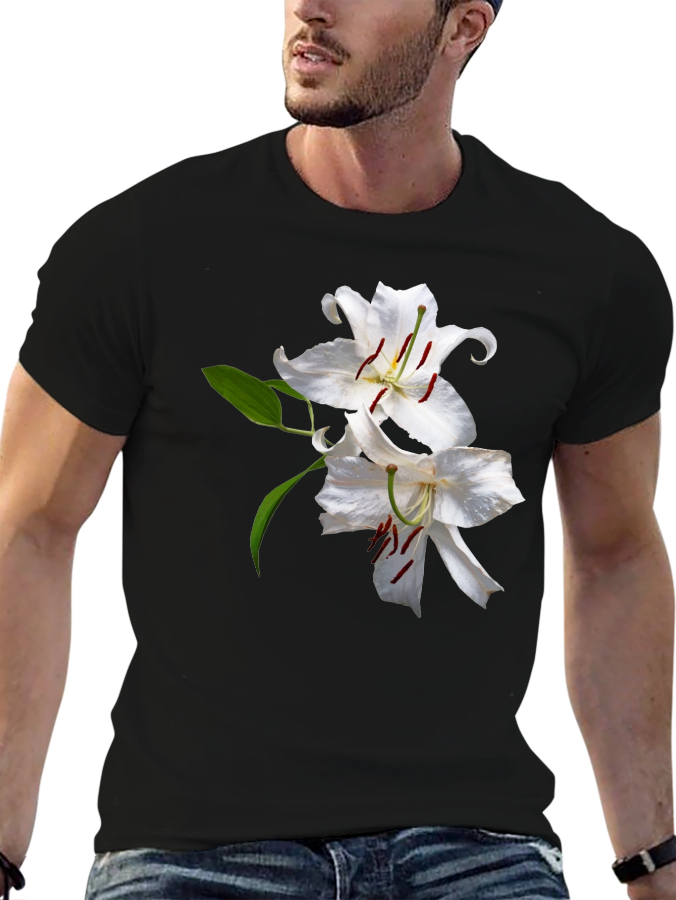 Floral Print Crew Neck Tee